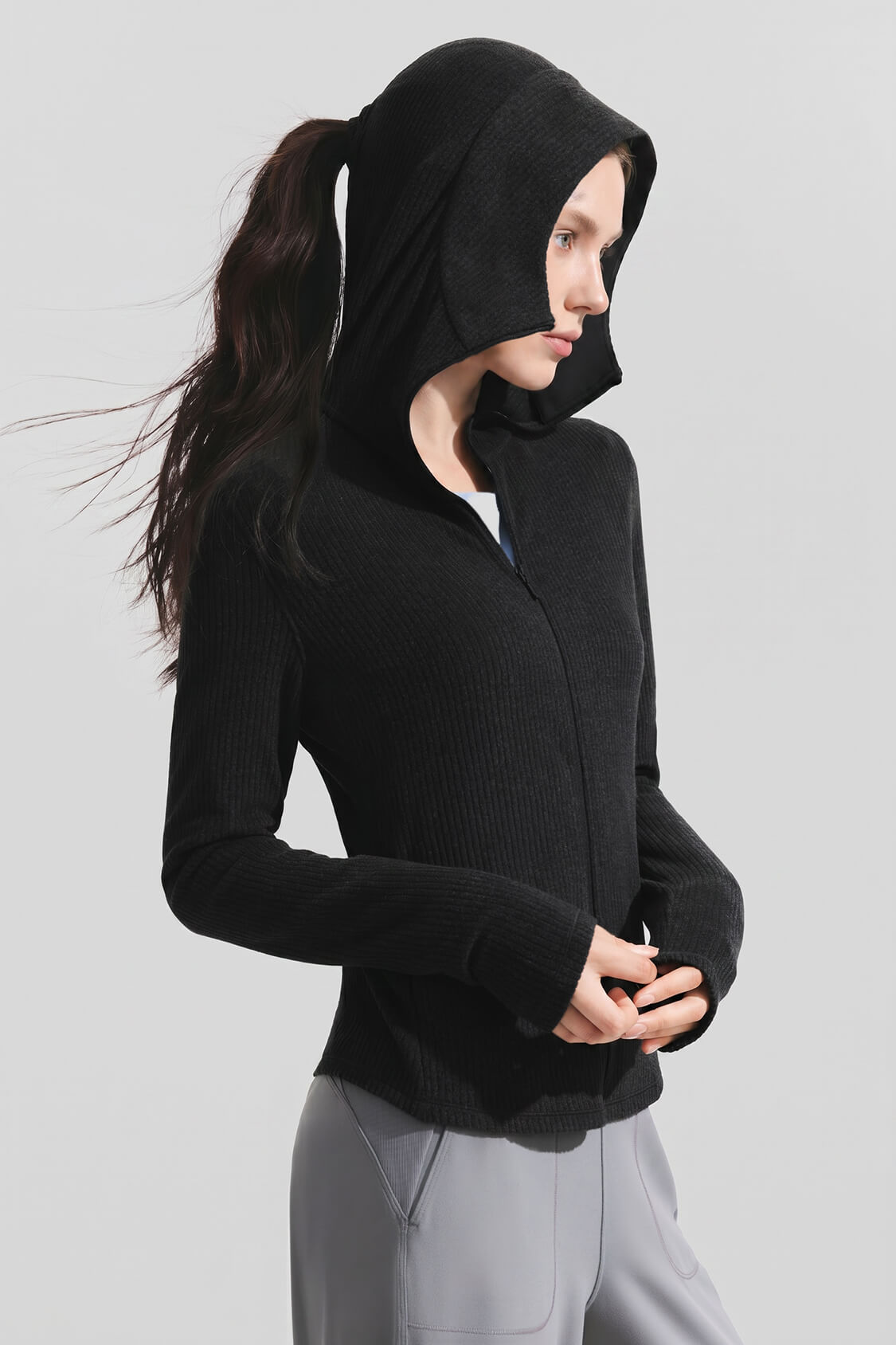 Damen-Fleecejacke mit schmaler Passform und Sonnenschutz UV008