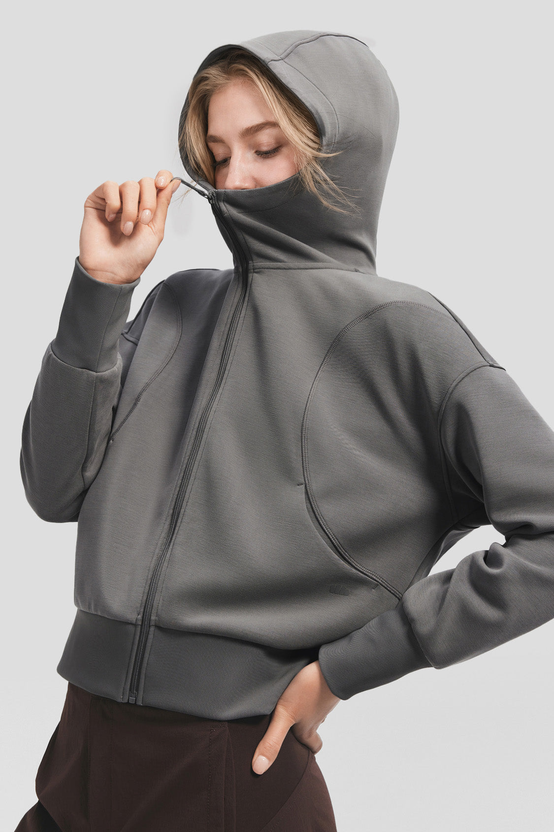 Damen-Cropped-Sweatshirt aus ultr weichem, hochelastischem Material EL007