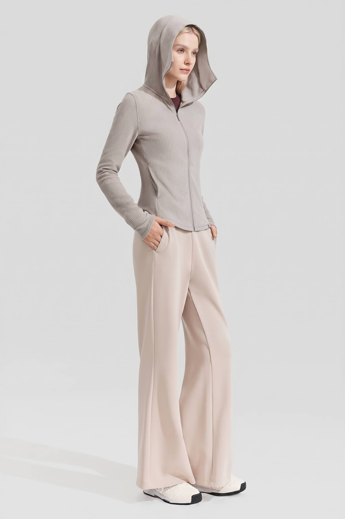 Damen-Fleecejacke mit schmaler Passform und Sonnenschutz UV008