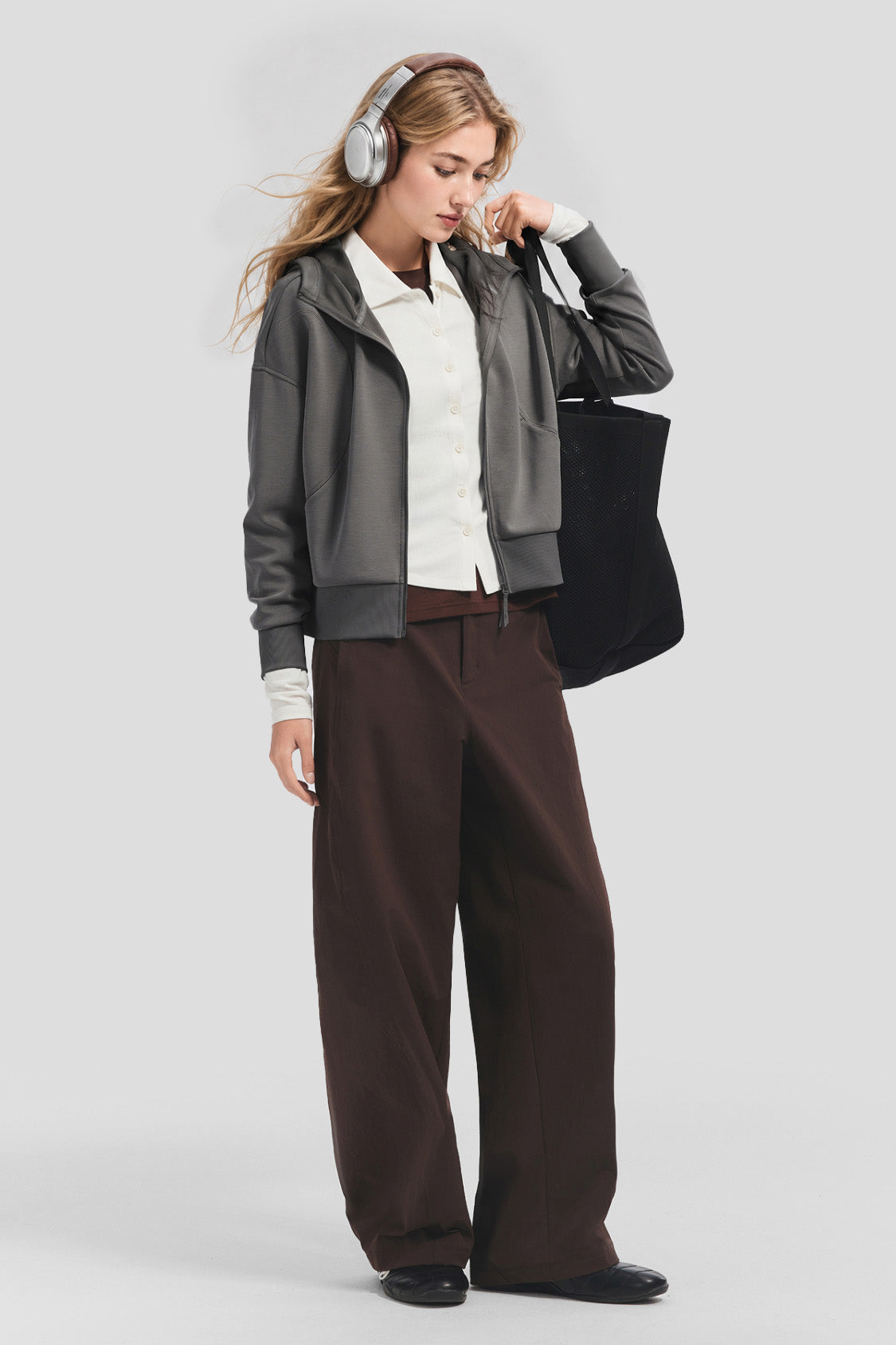 Damen-Cropped-Sweatshirt aus ultr weichem, hochelastischem Material EL007