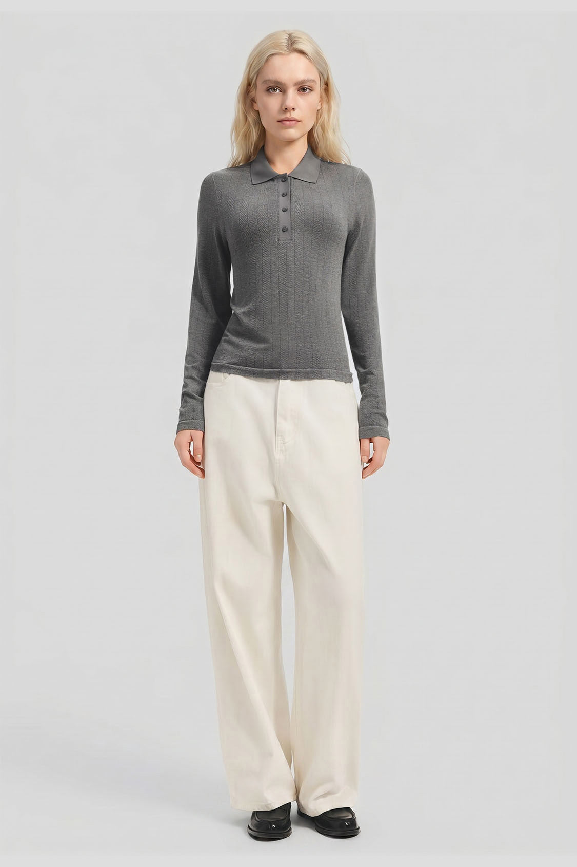 Damen-Baselayer-Polo aus nahtlosem Strick mit hoher Elastizität EL037