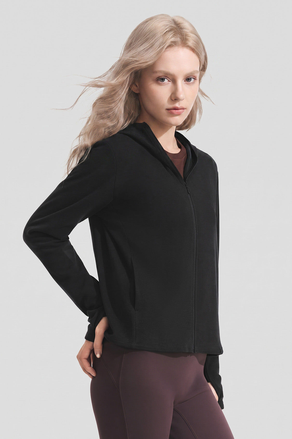Giacca da donna in pile dalla vestibilità comoda con protezione solare UV009