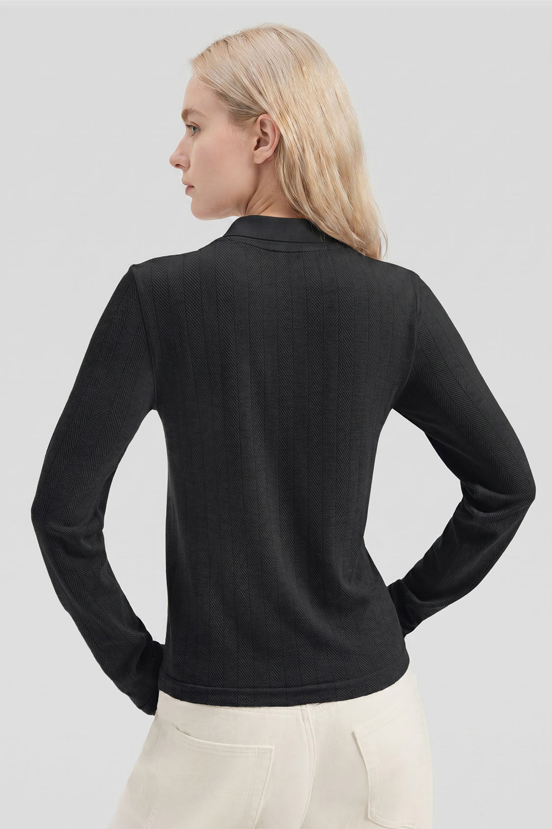 Damen-Baselayer-Polo aus nahtlosem Strick mit hoher Elastizität EL037