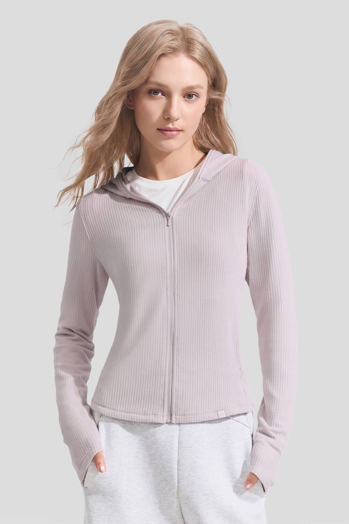 Damen-Fleecejacke mit schmaler Passform und Sonnenschutz UV008