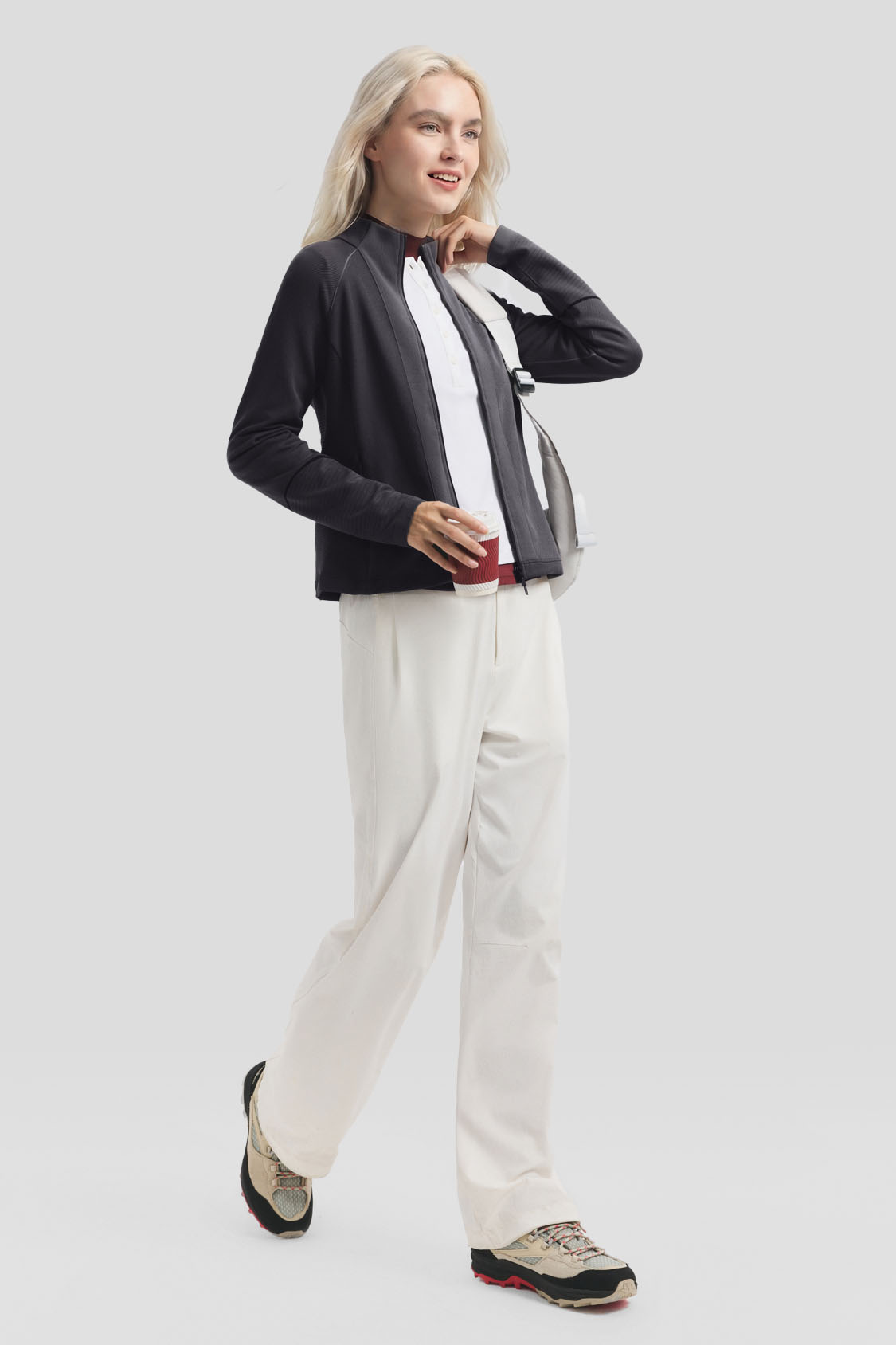 FullZipDry – Damen schnell trocknendes Shaping-Top mit durchgehendem Reißverschluss