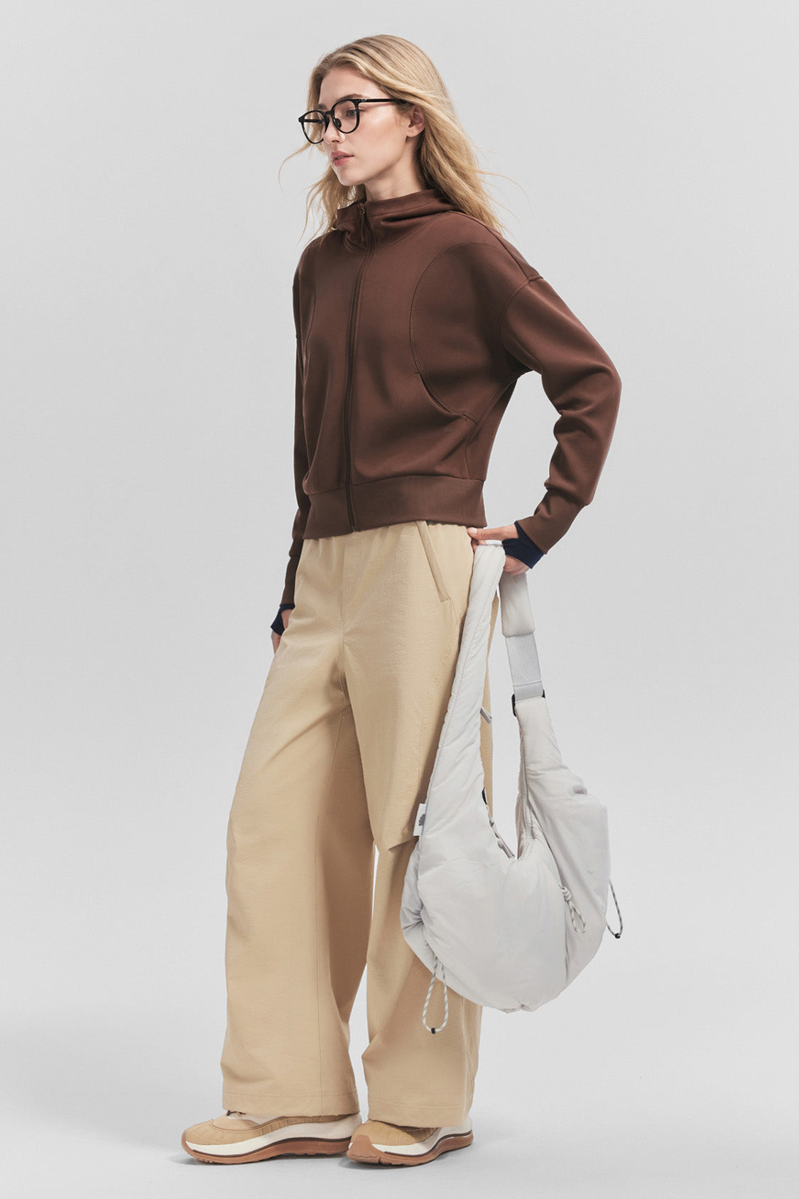 Damen-Cropped-Sweatshirt aus ultr weichem, hochelastischem Material EL007