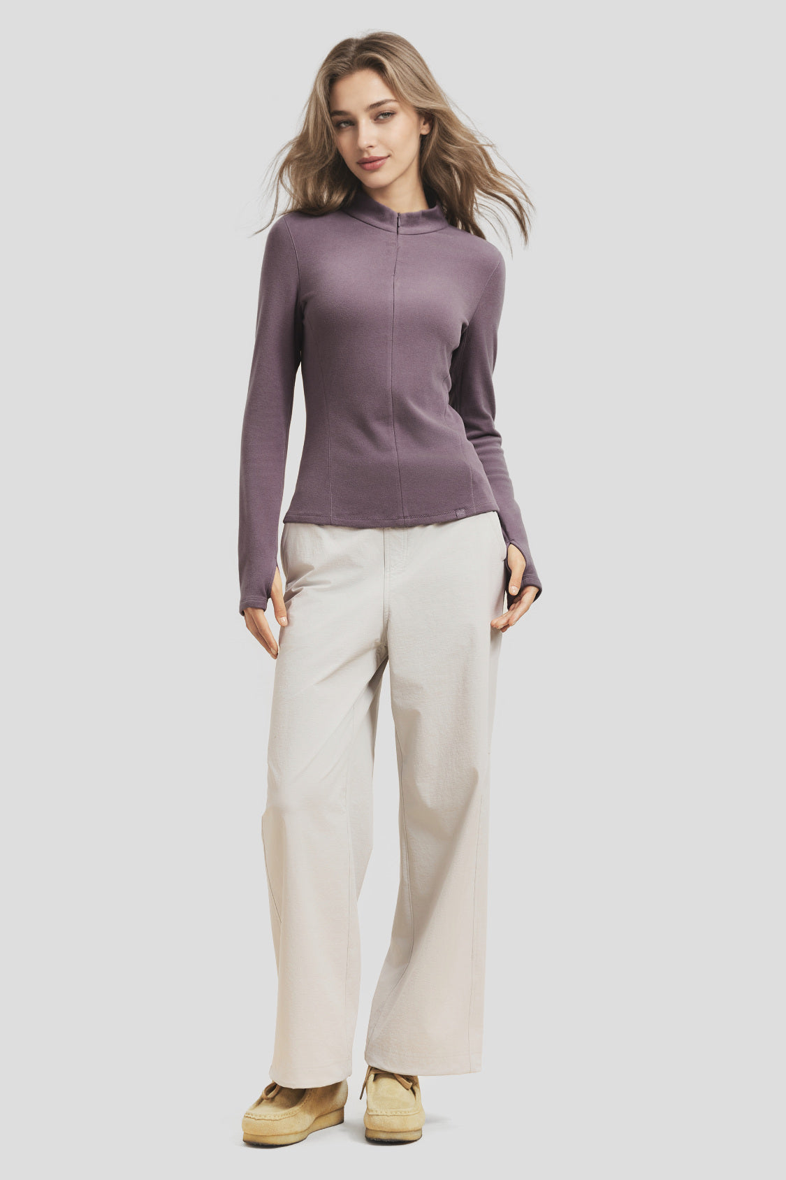 Maglia da donna in pile altamente elasticizzato, con cerniera a mezza apertura, come strato base PM002/PM006