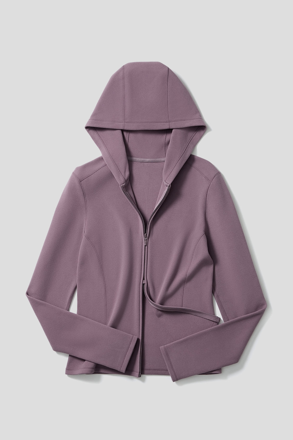 Haut à capuche pour femme en polaire très extensible, fermeture éclair à double sens, couche de base (chaleur intermédiaire) PM023