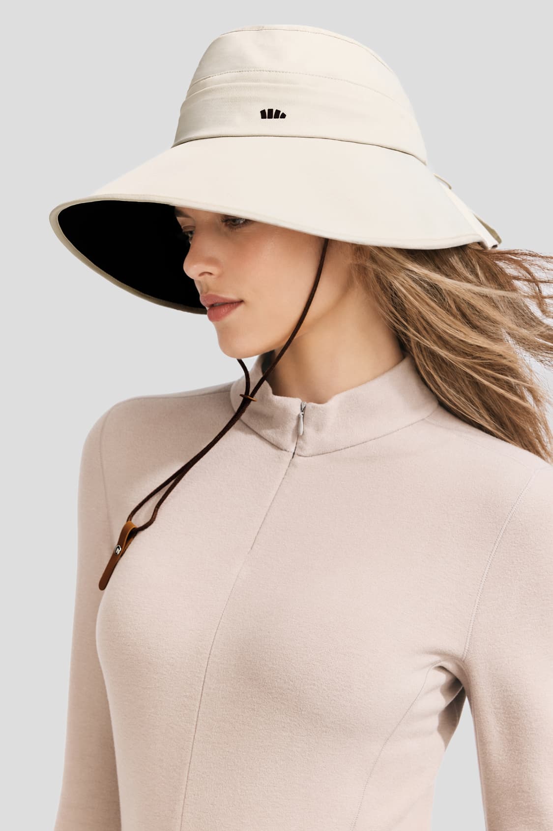 Bucket hat met brede rand en zonbescherming WR013