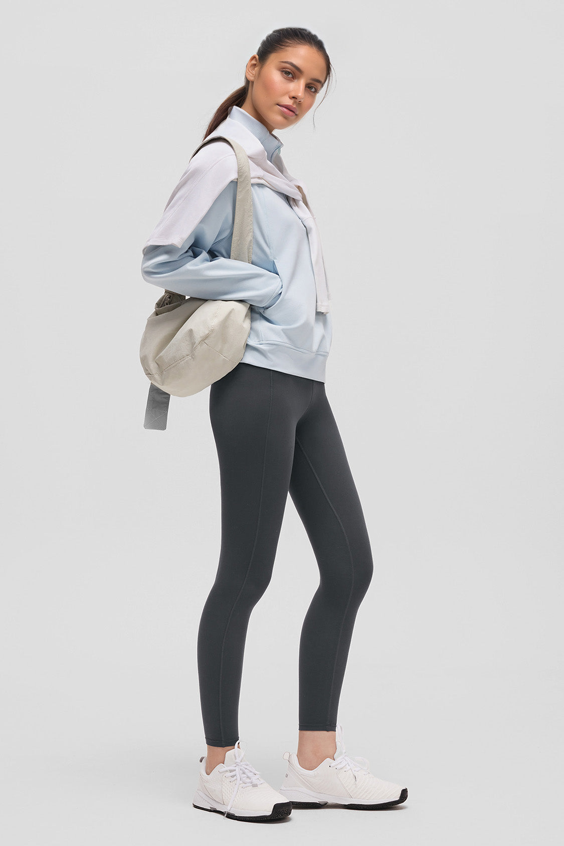 beneunder flexskin womens high stretch base layer leggings #color_gray