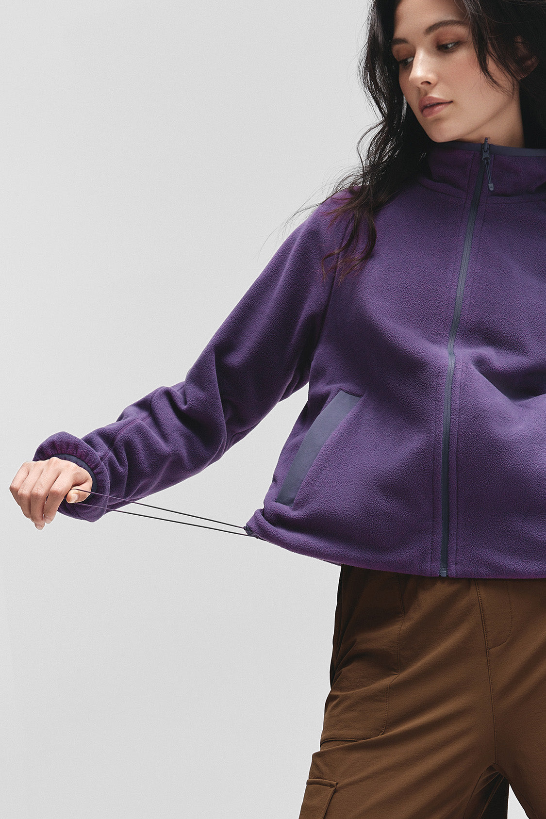 beneunder flipbreeze womens light warmth reversible fleece jacket#color_purple