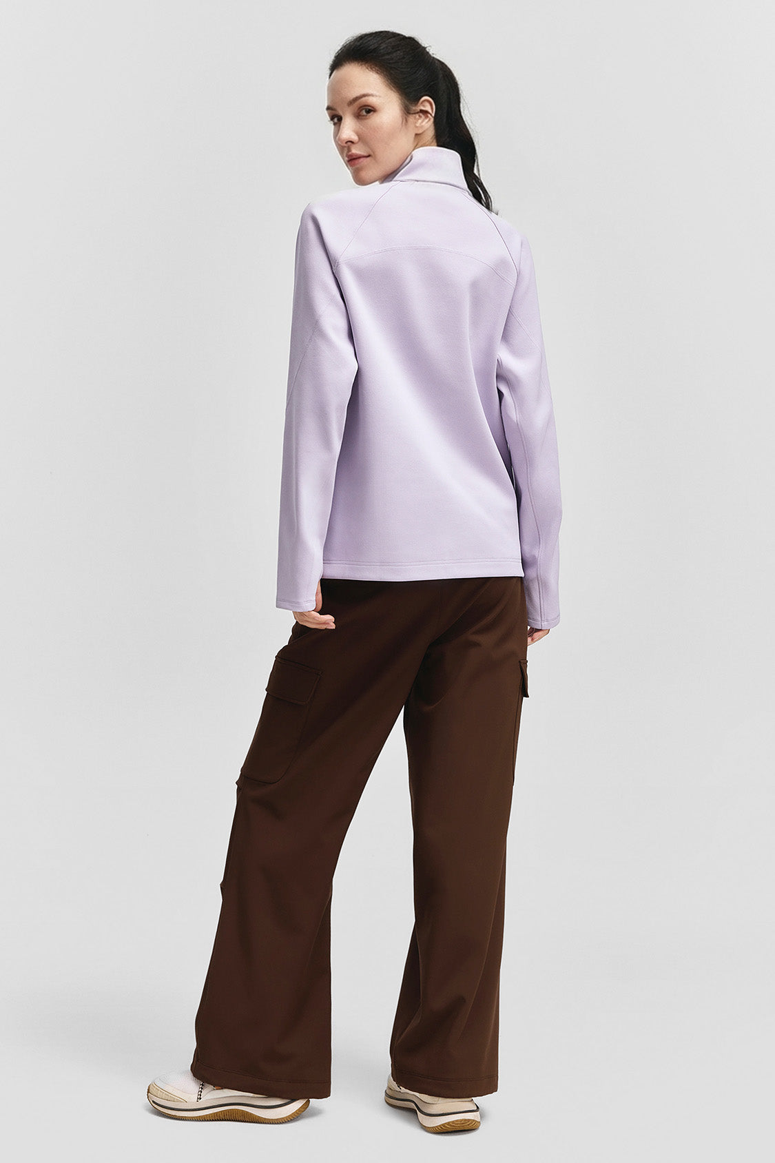 FlexWarm – Women’s High-Stretch Fleece-Feel Half-Zip Long Sleeve Top (Light Warmth)