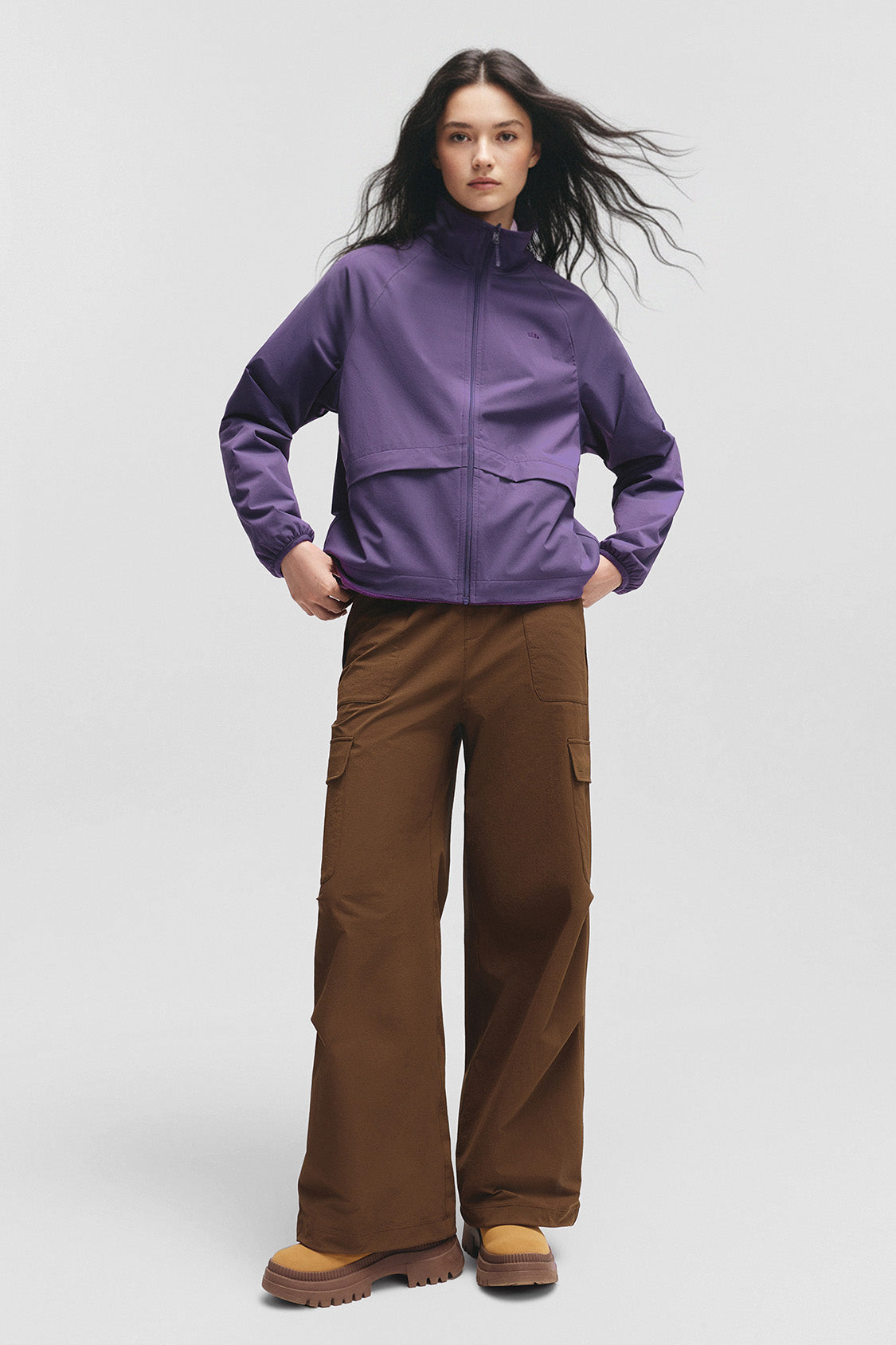 beneunder flipbreeze womens light warmth reversible fleece jacket#color_purple