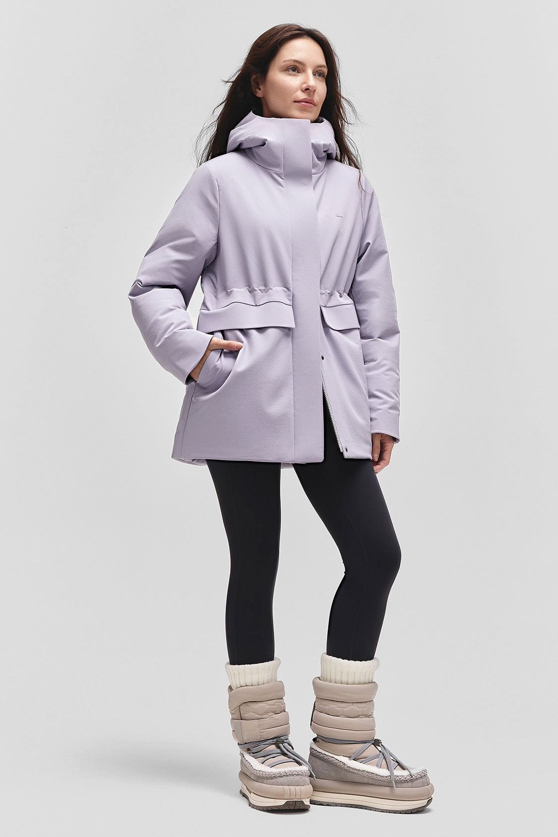 StormCurve – Women’s Windproof Waist-Cinched Down Coat (Mid-Length, Extreme Warmth)