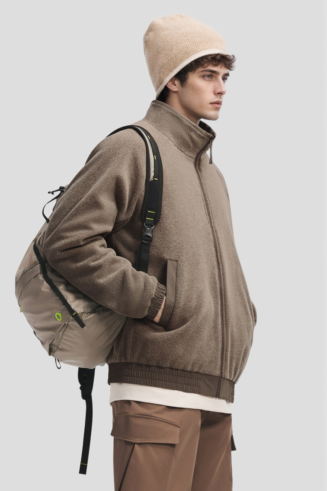 Giacca da uomo reversibile in pile micro e softshell (calore elevato) ST031
