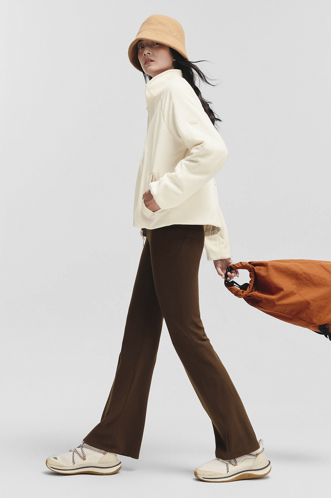 beneunder flipbreeze womens light warmth reversible fleece jacket#color_beige - white