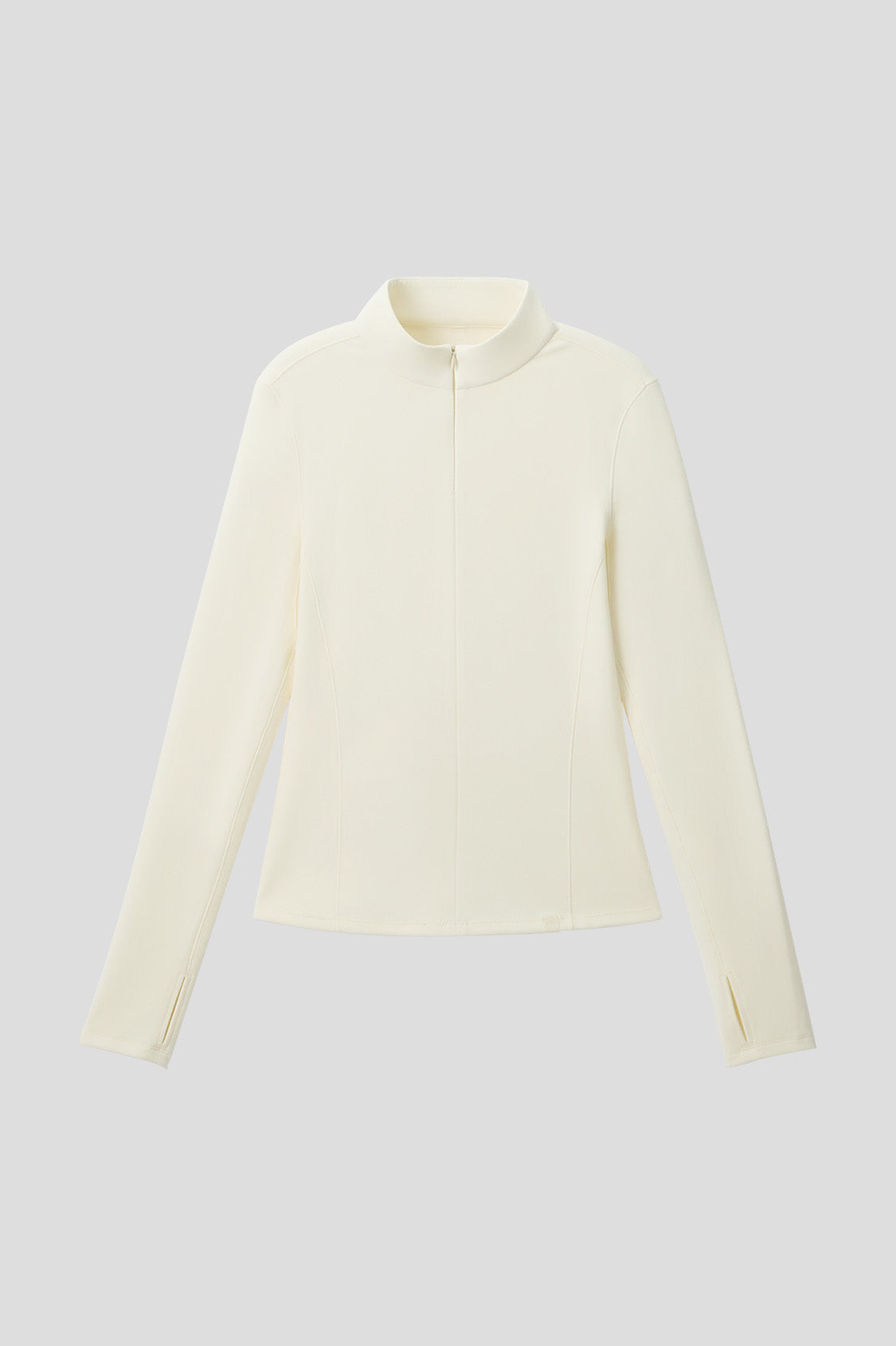 beneunder glacierzip womens medium warmth half zip fleece base layer #color_beige