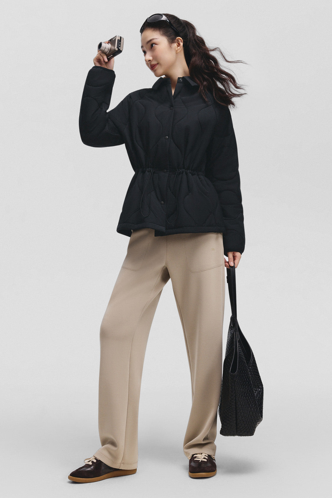 beneunder lapeltrail womens medium warmth lapel collar fleece jacket #color_black