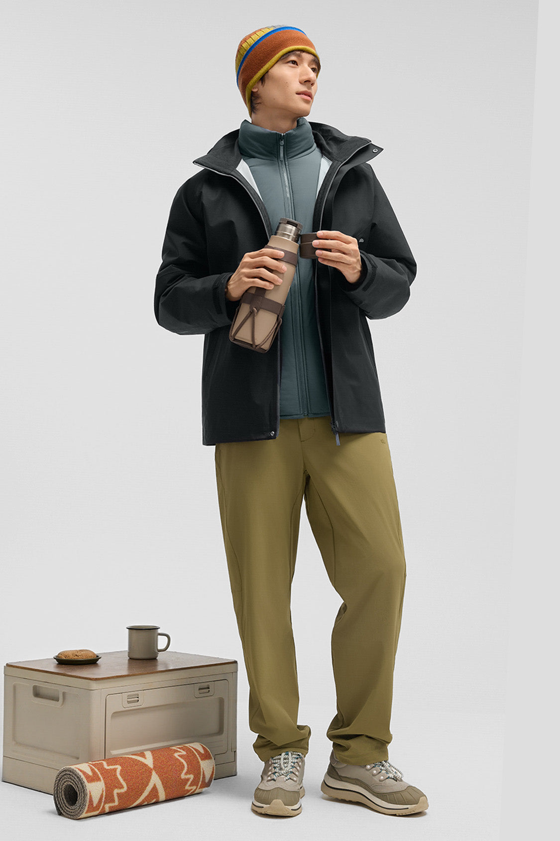 beneunder trailguard – men’s stretch insulated shell jacket (removable hood, warm liner) #color_black