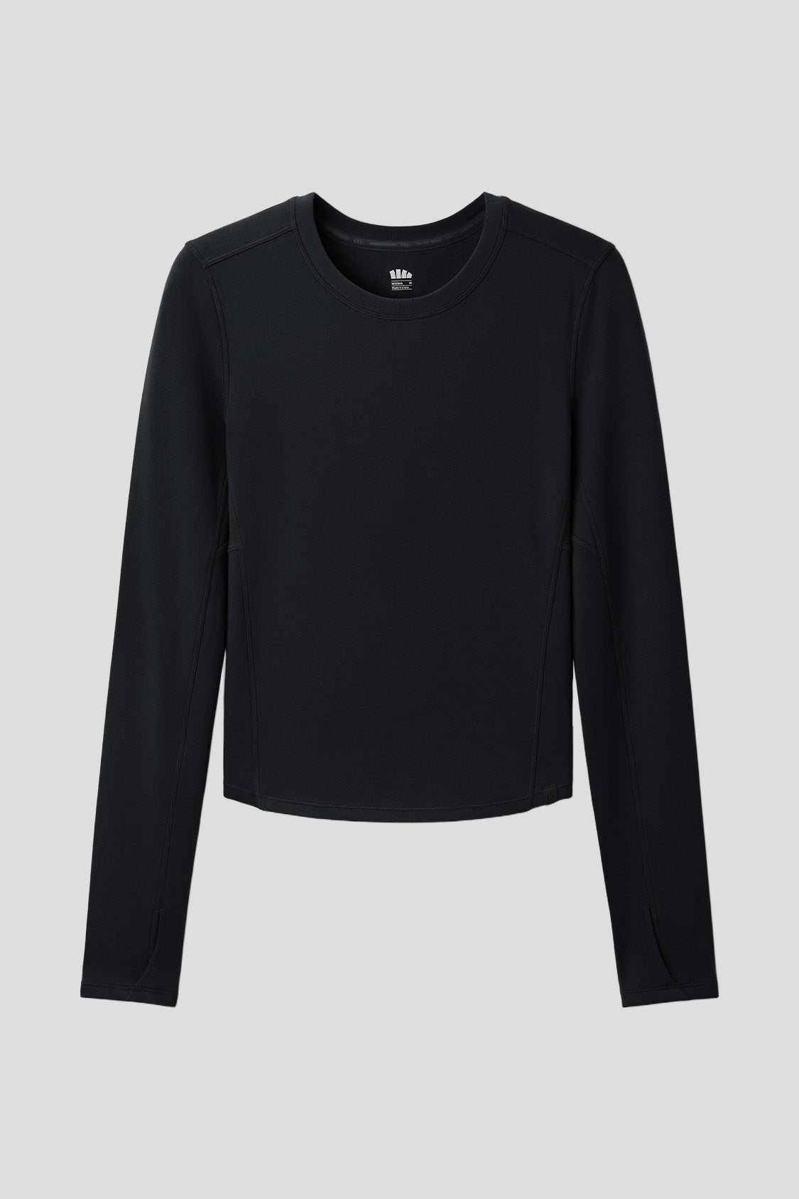 beneunder cozyflex womens stretch cotton long sleeve top#color_black