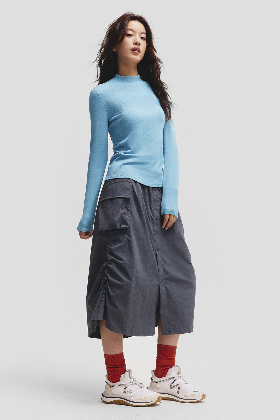 beneunder cozyflex womens half turtleneck thermal base layer top #color_blue