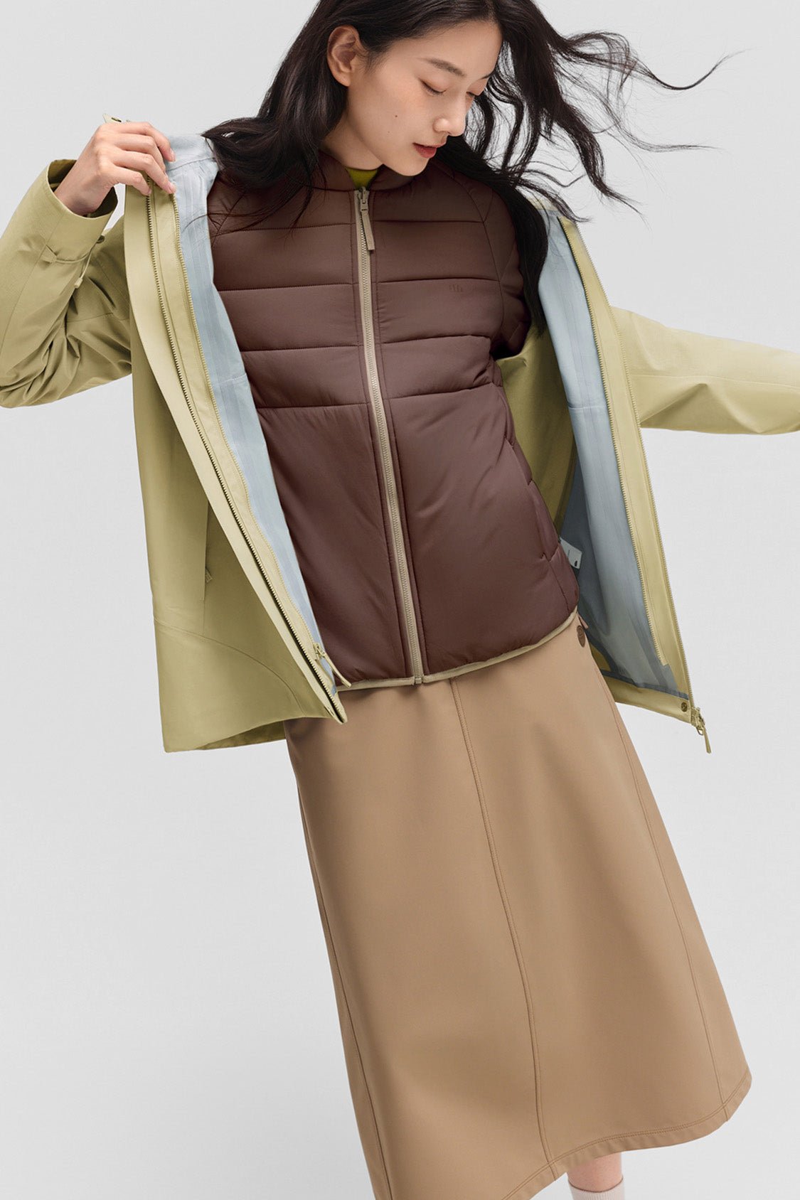 beneunder alpinecore – women’s insulated shell jacket (regular fit, warm liner) #color_brown