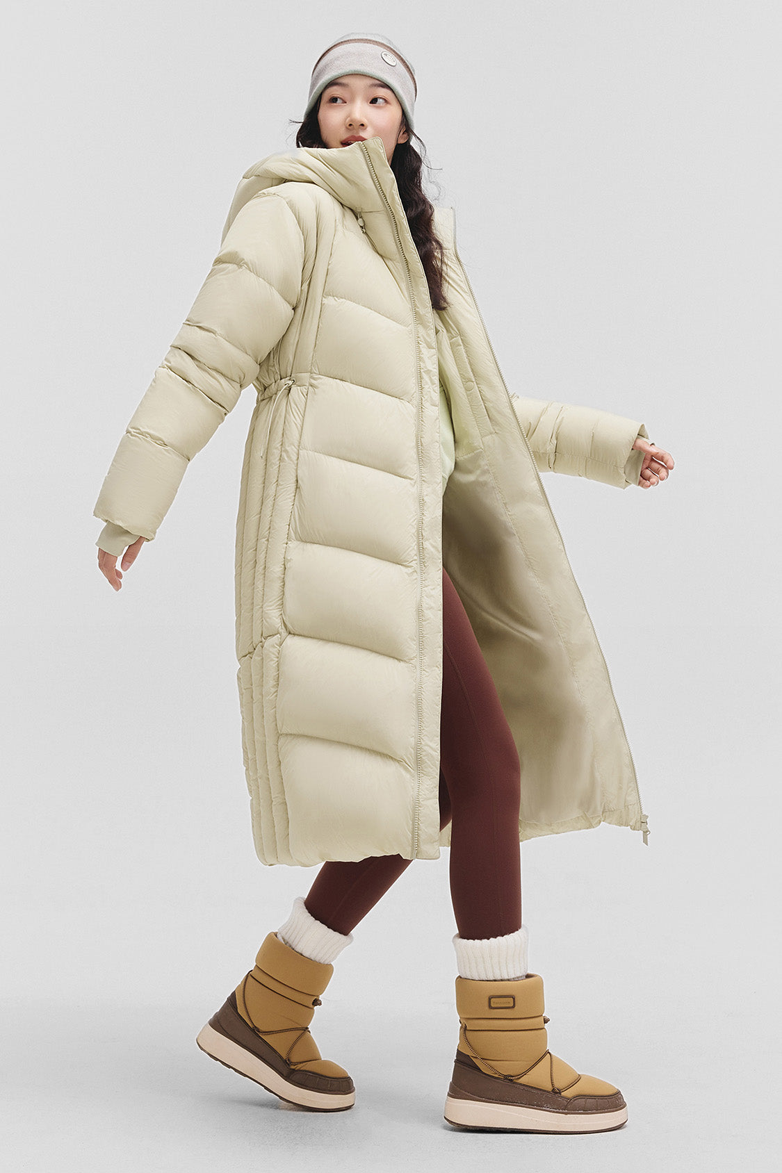 beneunder loftguard – women’s high-loft down coat (long, extreme warmth) #color_light brown