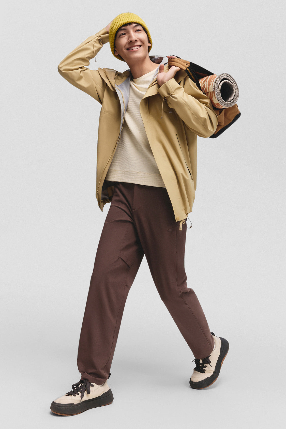 beneunder summitshell mens softshell straight leg pants #color_brown