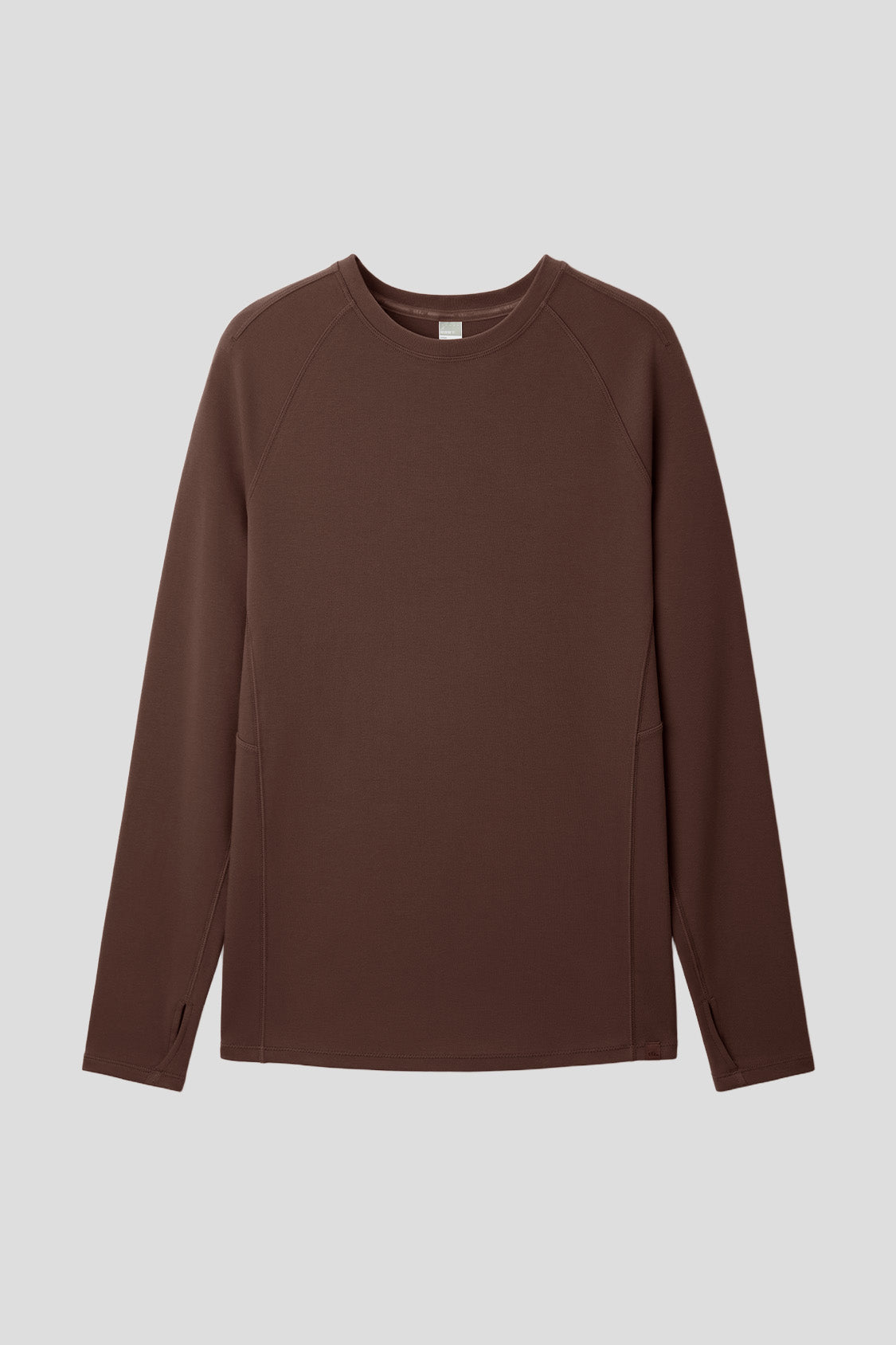 beneunder gopod womens memory cotton stretch long sleeve tee#color_brown