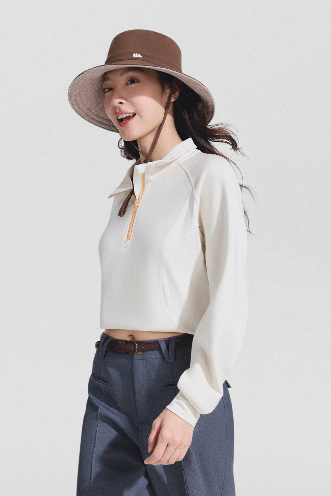 women’s dual-sided ventilated sun hat upf50+ #color_brown