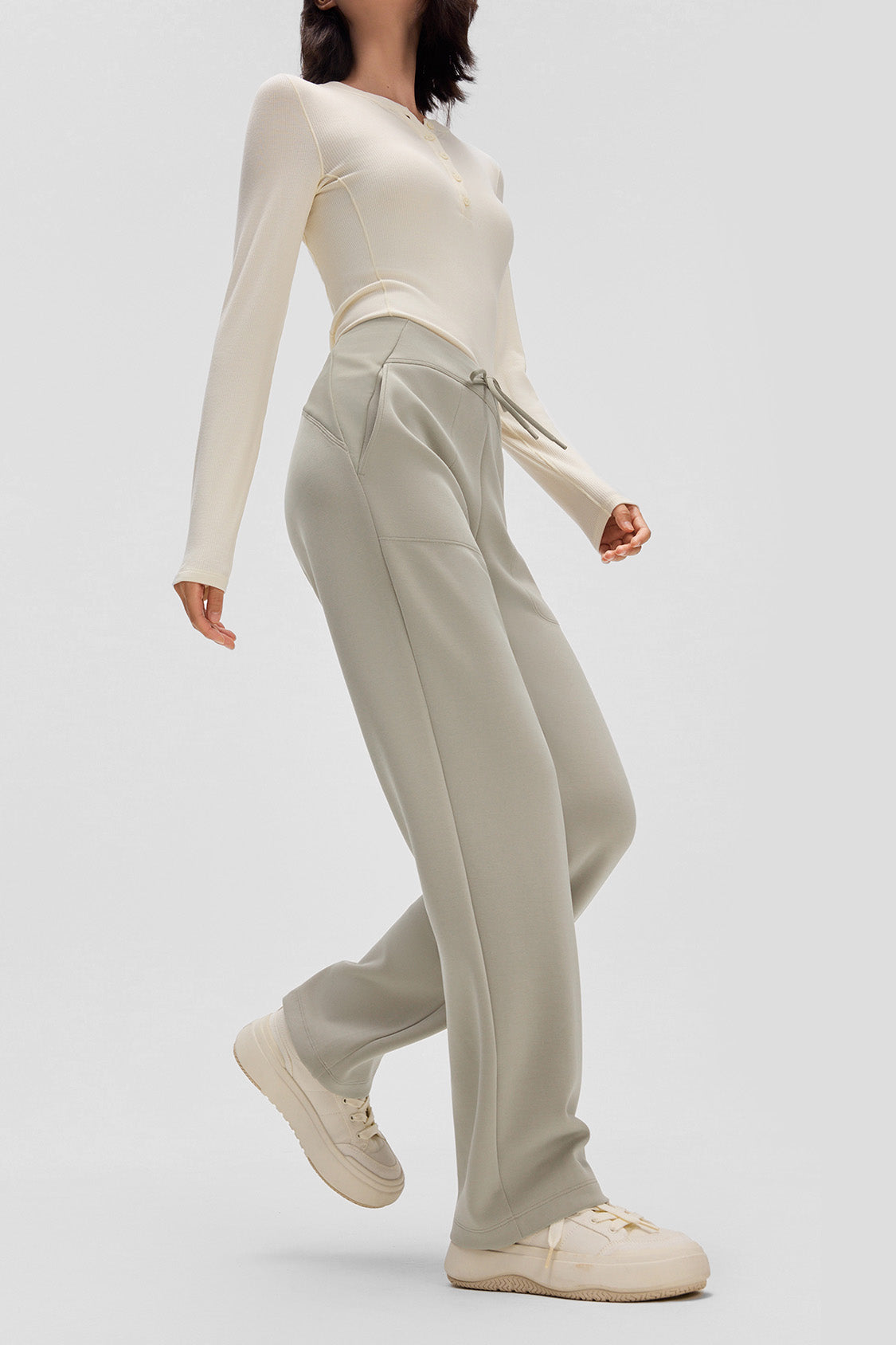 beneunder flexstraight womens high stretch straight leg pants #color_gray