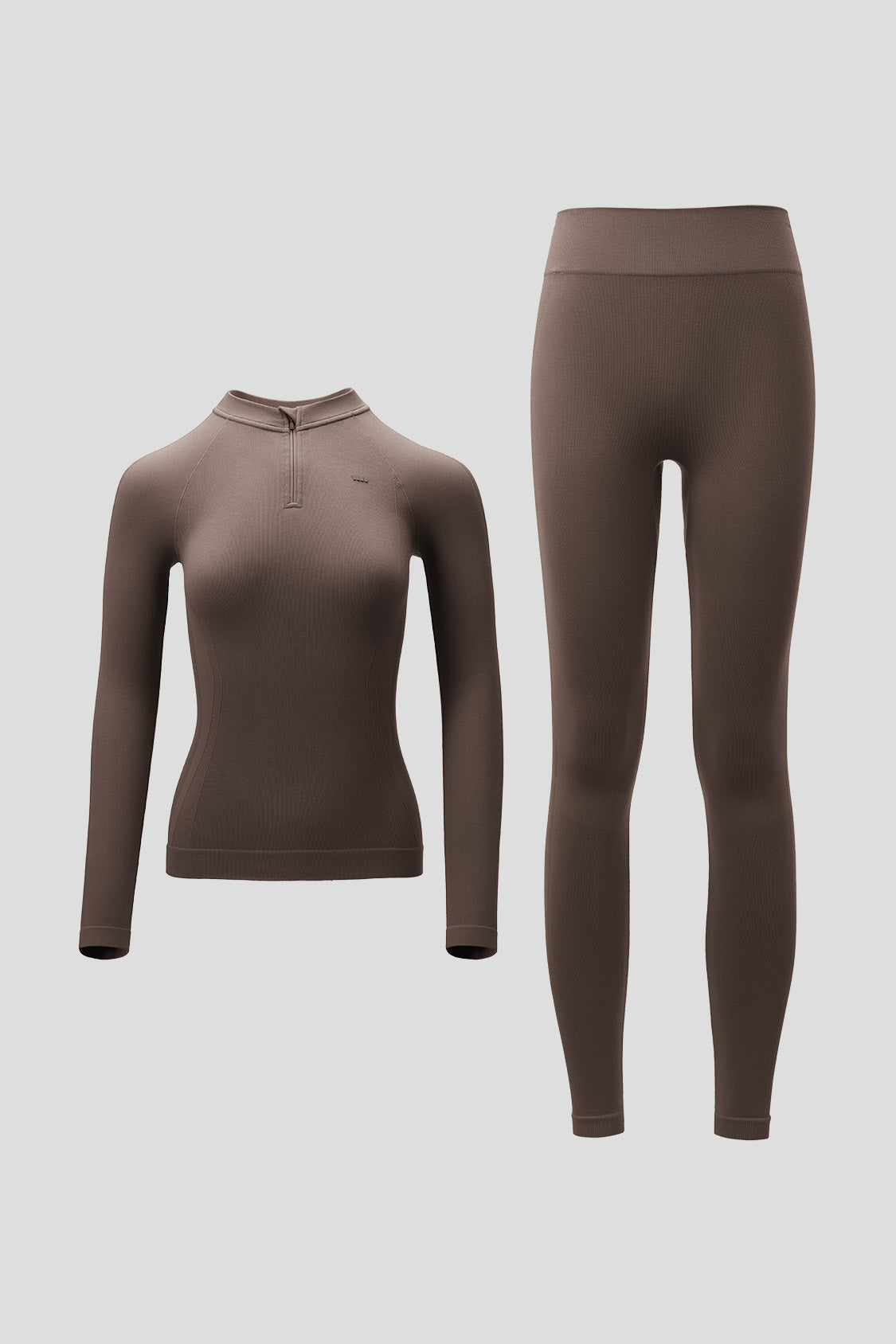 beneunder motionset womens light warmth sport performance base layer set #color_brown