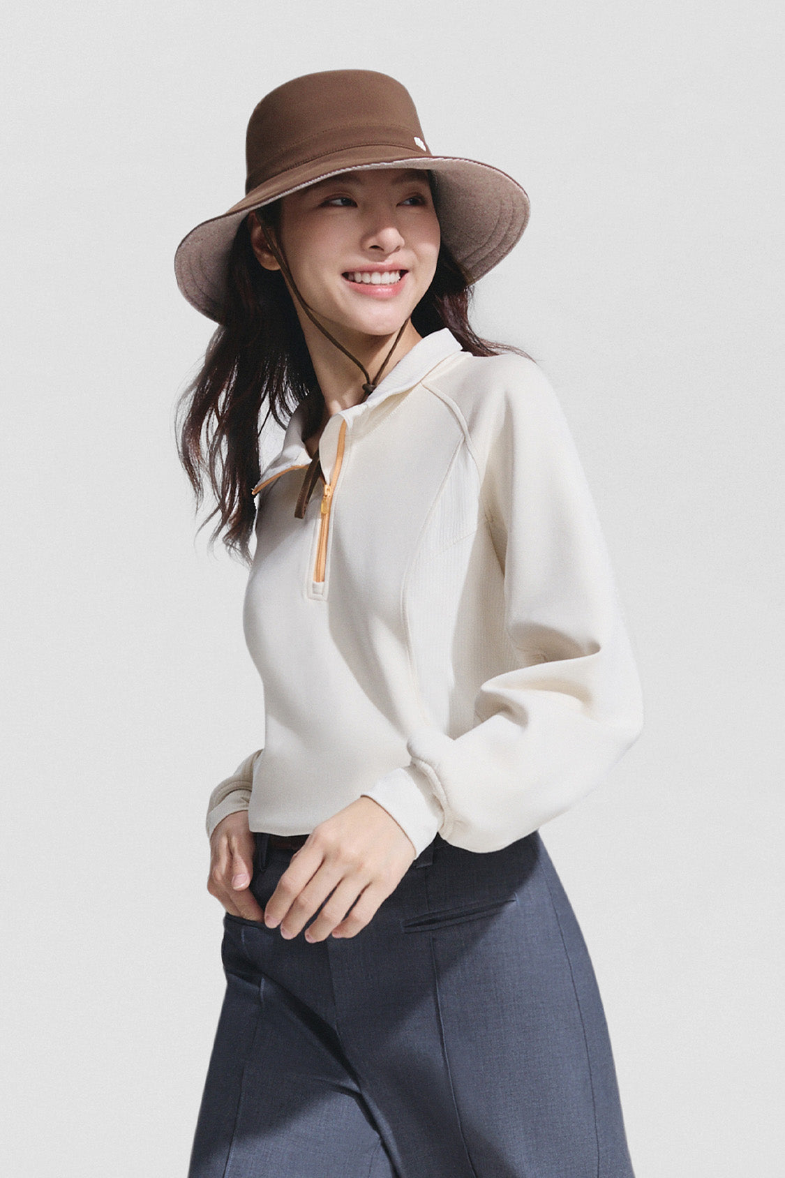 women’s dual-sided ventilated sun hat upf50+ #color_brown