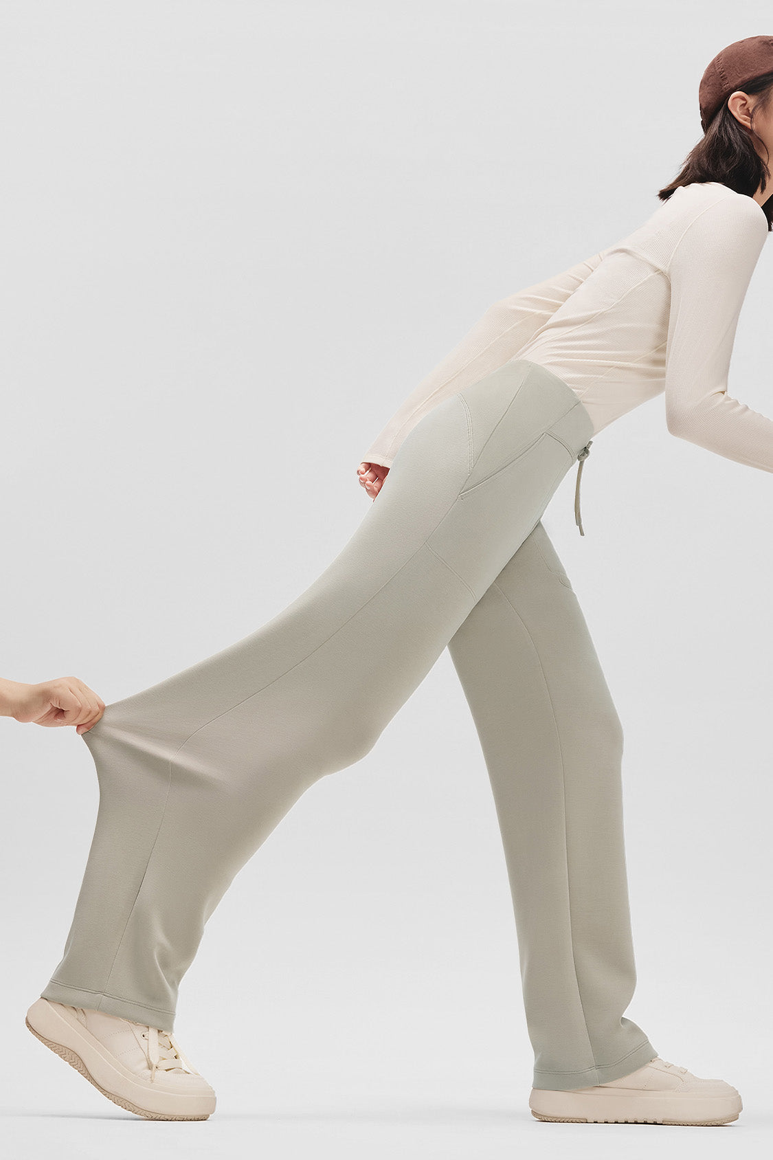 beneunder flexstraight womens high stretch straight leg pants #color_gray