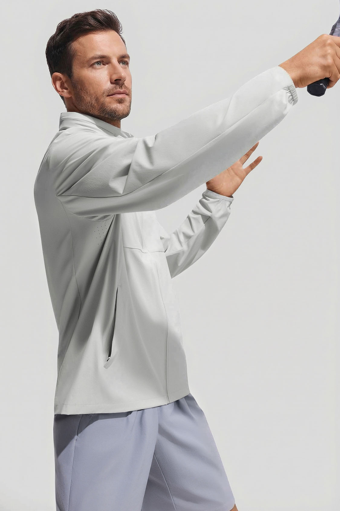 Men’s Packable-Hood Quick-Dry Sun Protection Jacket UPF 100+ DS007