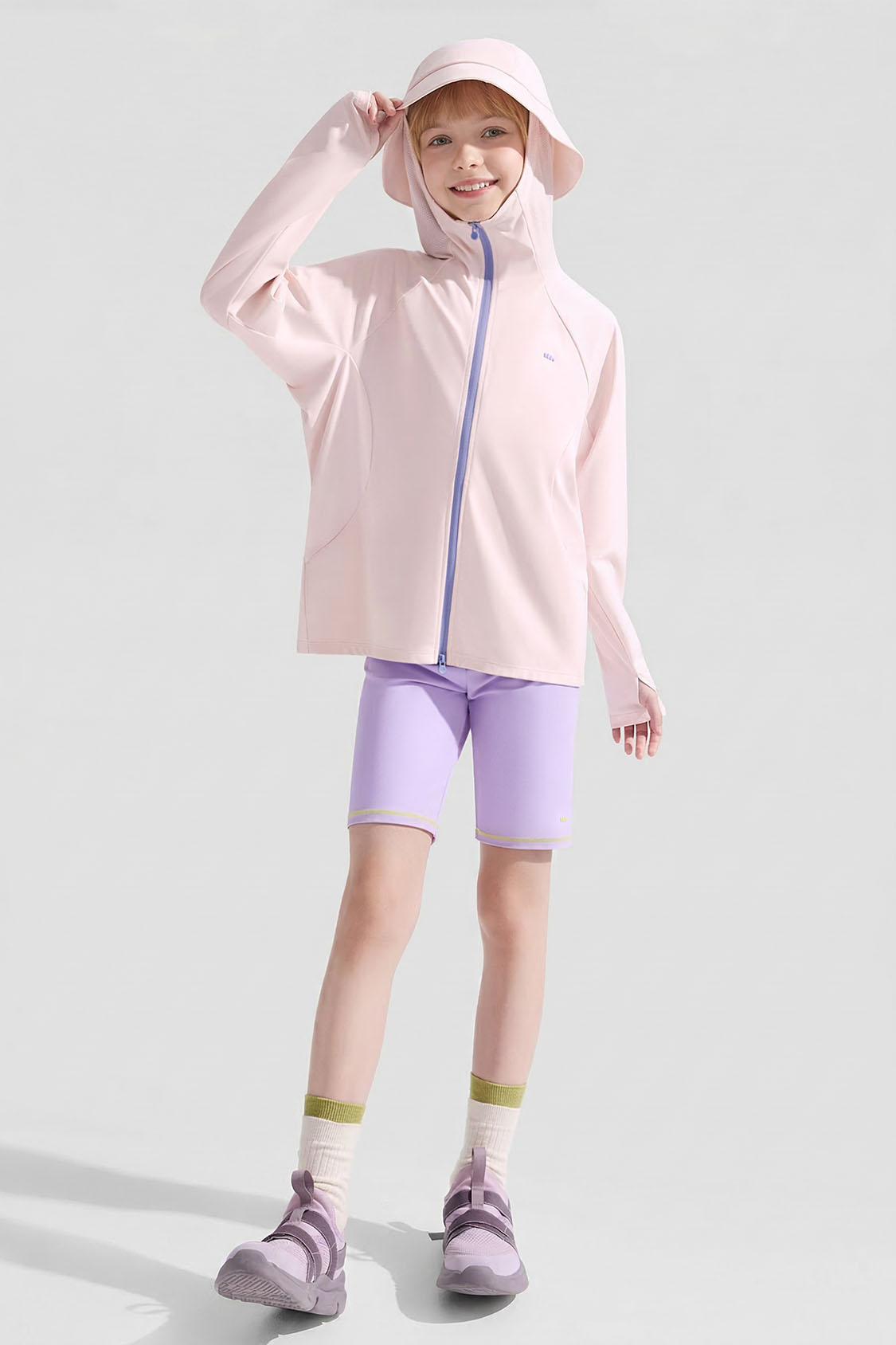 Kinder Schnell trocknende Stretch-Sonnenschutzjacke UPF 50+ DS008