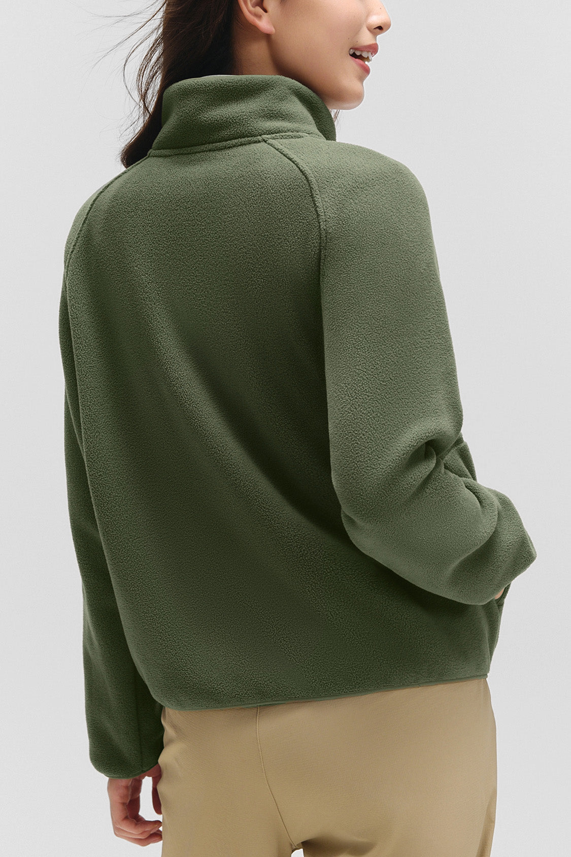 beneunder corefit womens light warmth regular fit fleece jacket#color_dark green