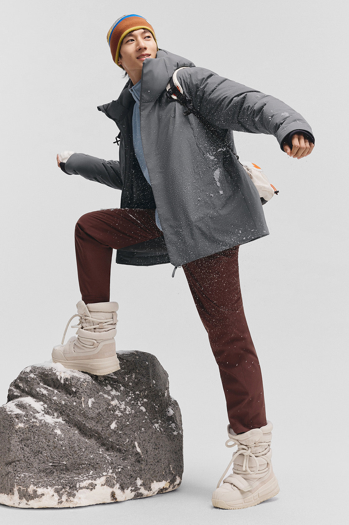 beneunder frostfort – men’s full-protection boxy down jacket (extra warm, long sleeve) #color_deepgray