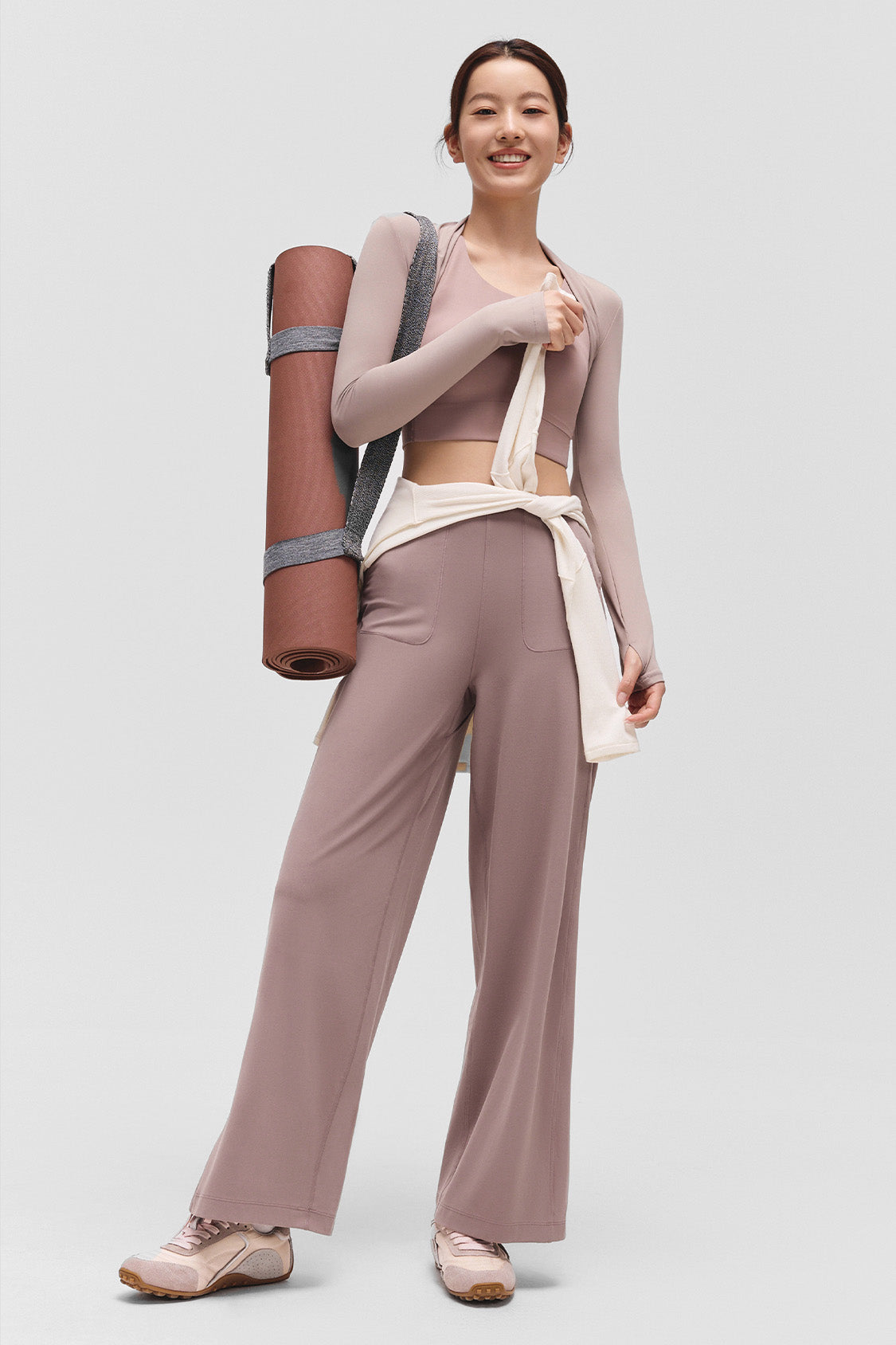 women’s high-stretch sculpting outdoor pants #color_dusty rose