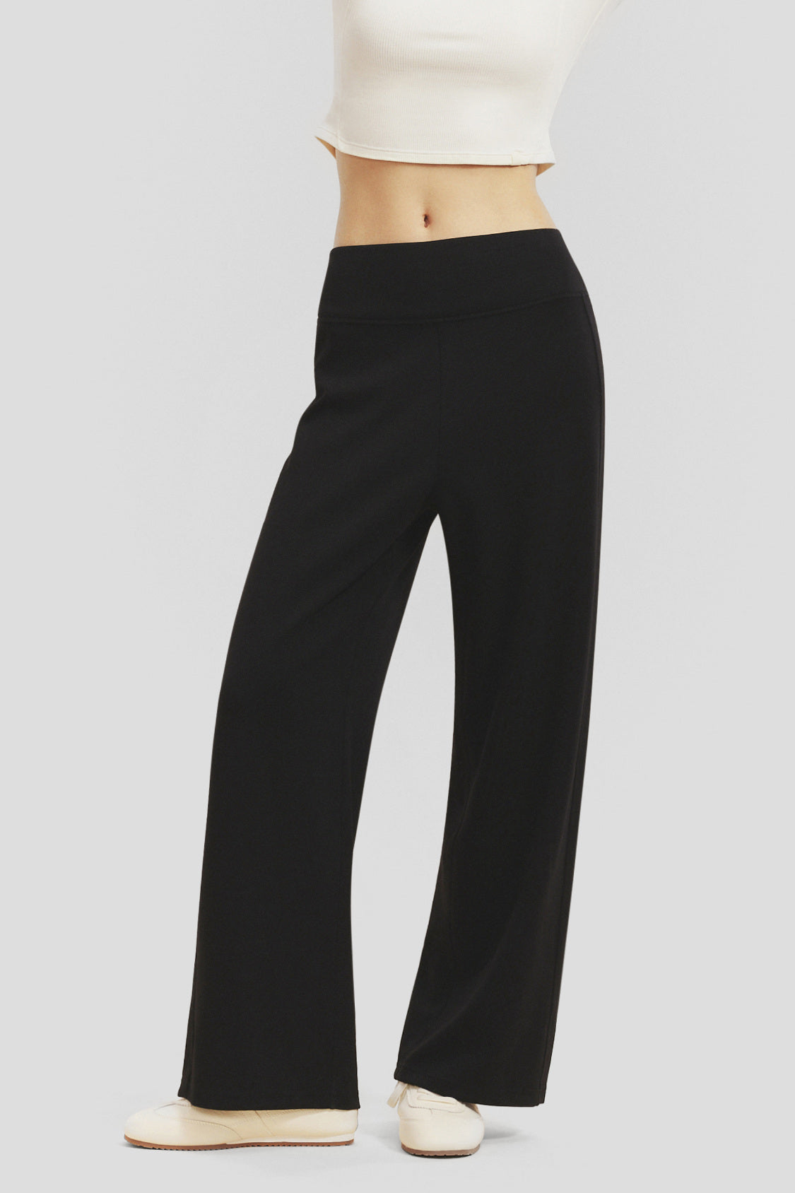 Hochelastische Hosen für Damen mit Latexbund und geradem Bein EL033/EL035