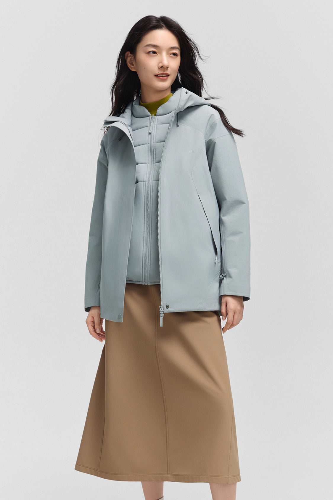 beneunder alpinecore – women’s insulated shell jacket (regular fit, warm liner) #color_gray