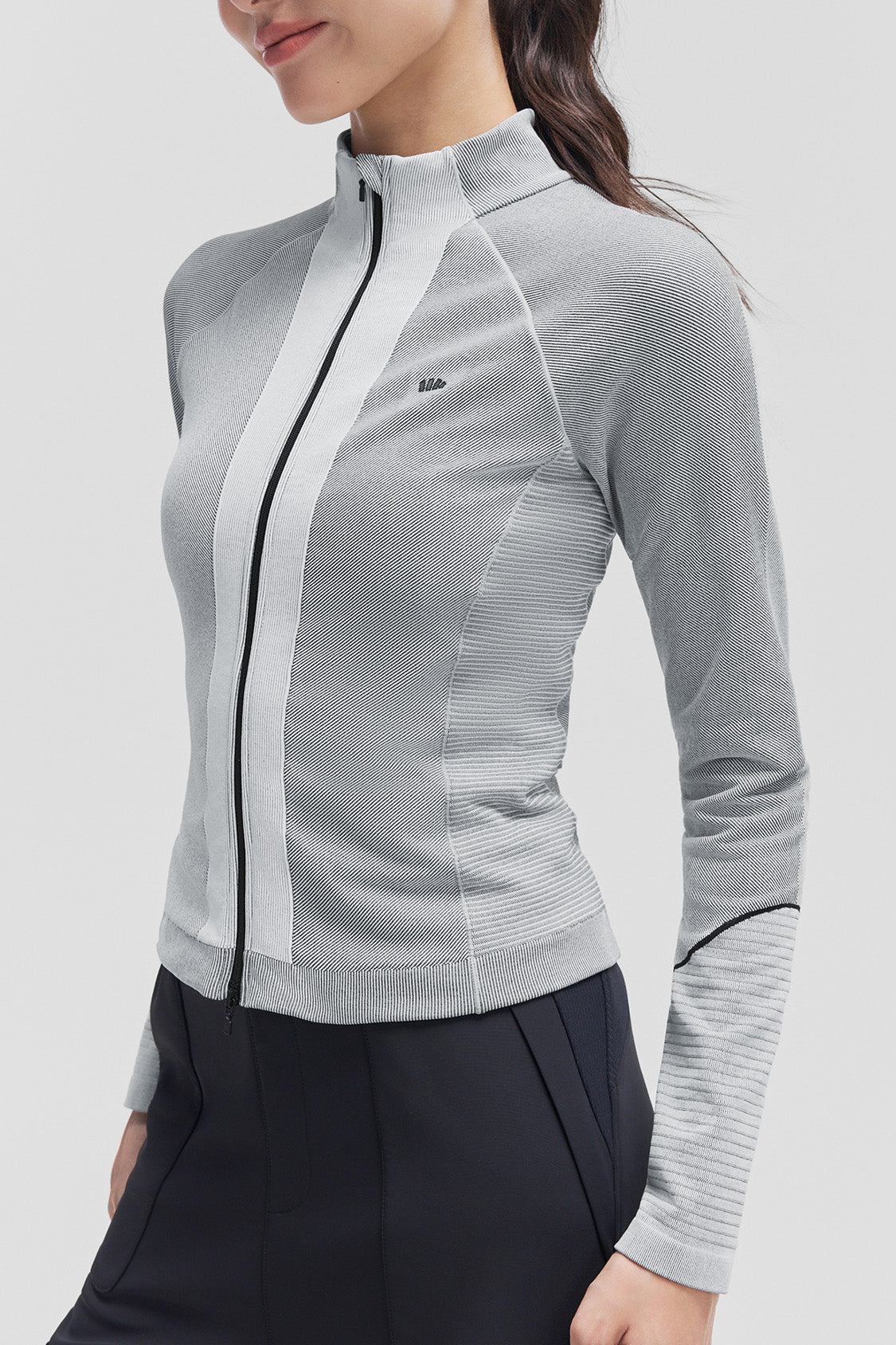 beneunder fullzipdry womens full zip quick dry shaping top #color_gray