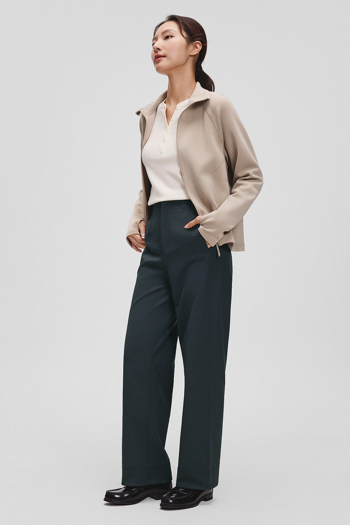 beneunder wrinkleaway womens easy care straight leg pants #color_gray