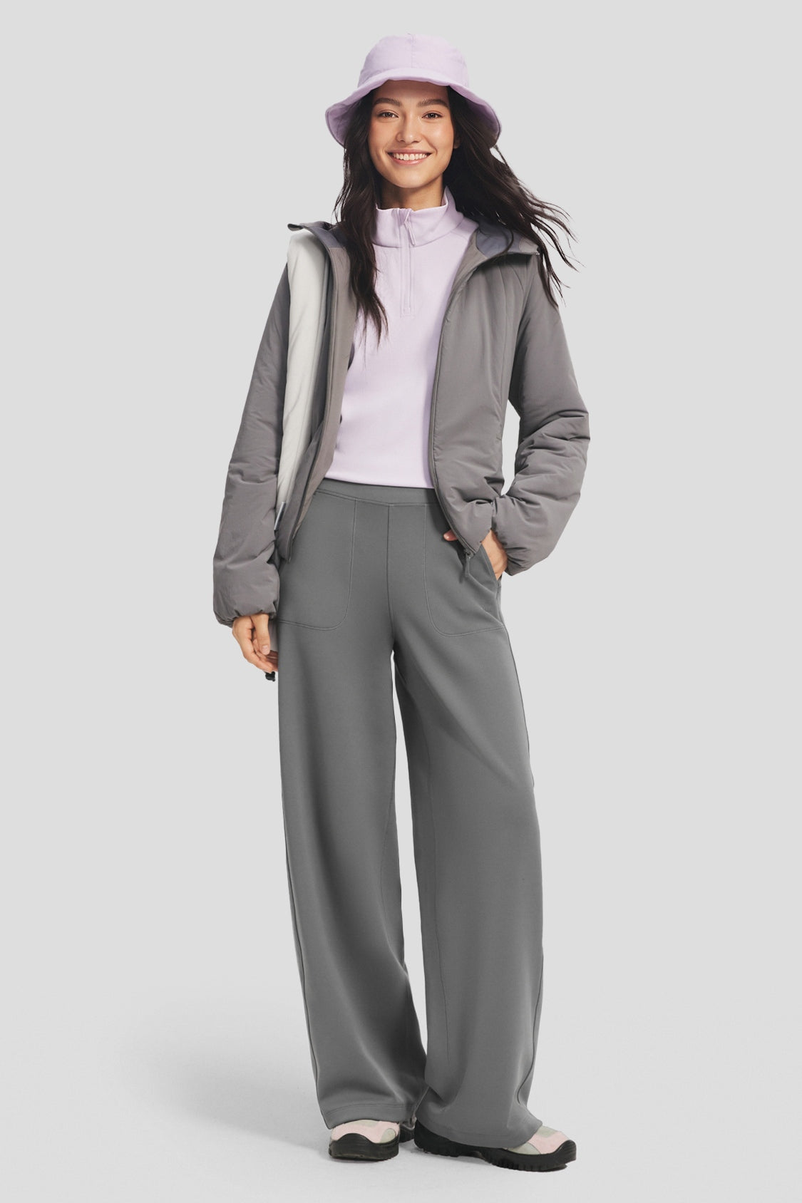 Women's High-Stretch Wide-Leg Pants (High Warmth) EL016