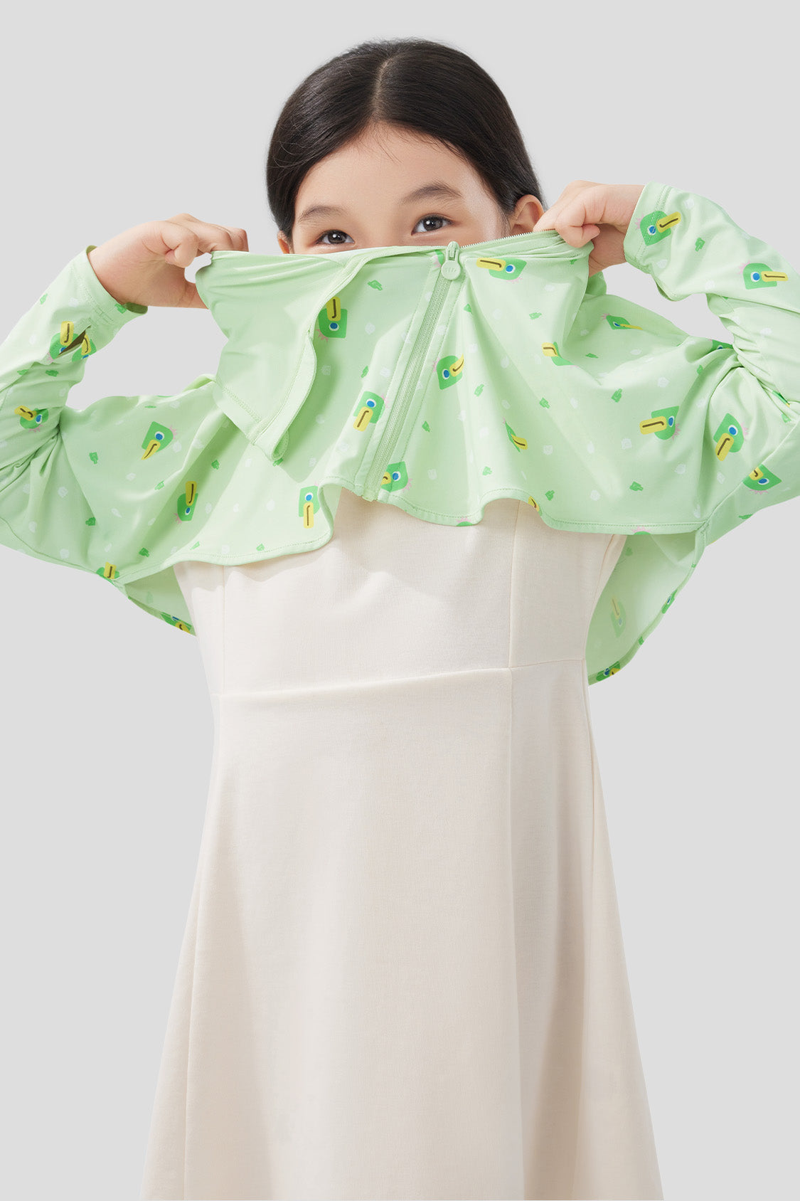 beneunder kid's sun proctection Jacket UPF50+ #color_green duck play
