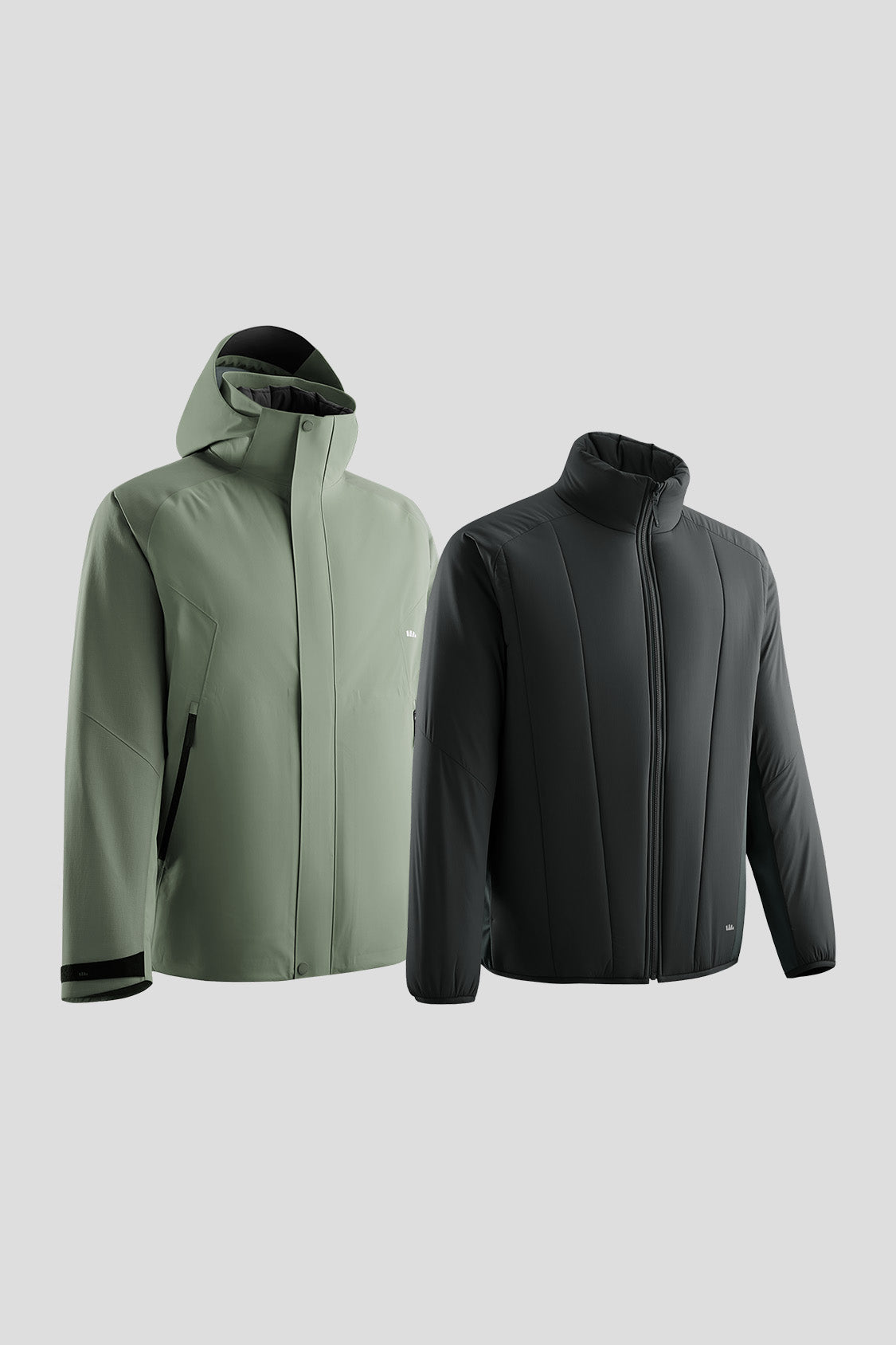 beneunder trailguard – men’s stretch insulated shell jacket (removable hood, warm liner) #color_green
