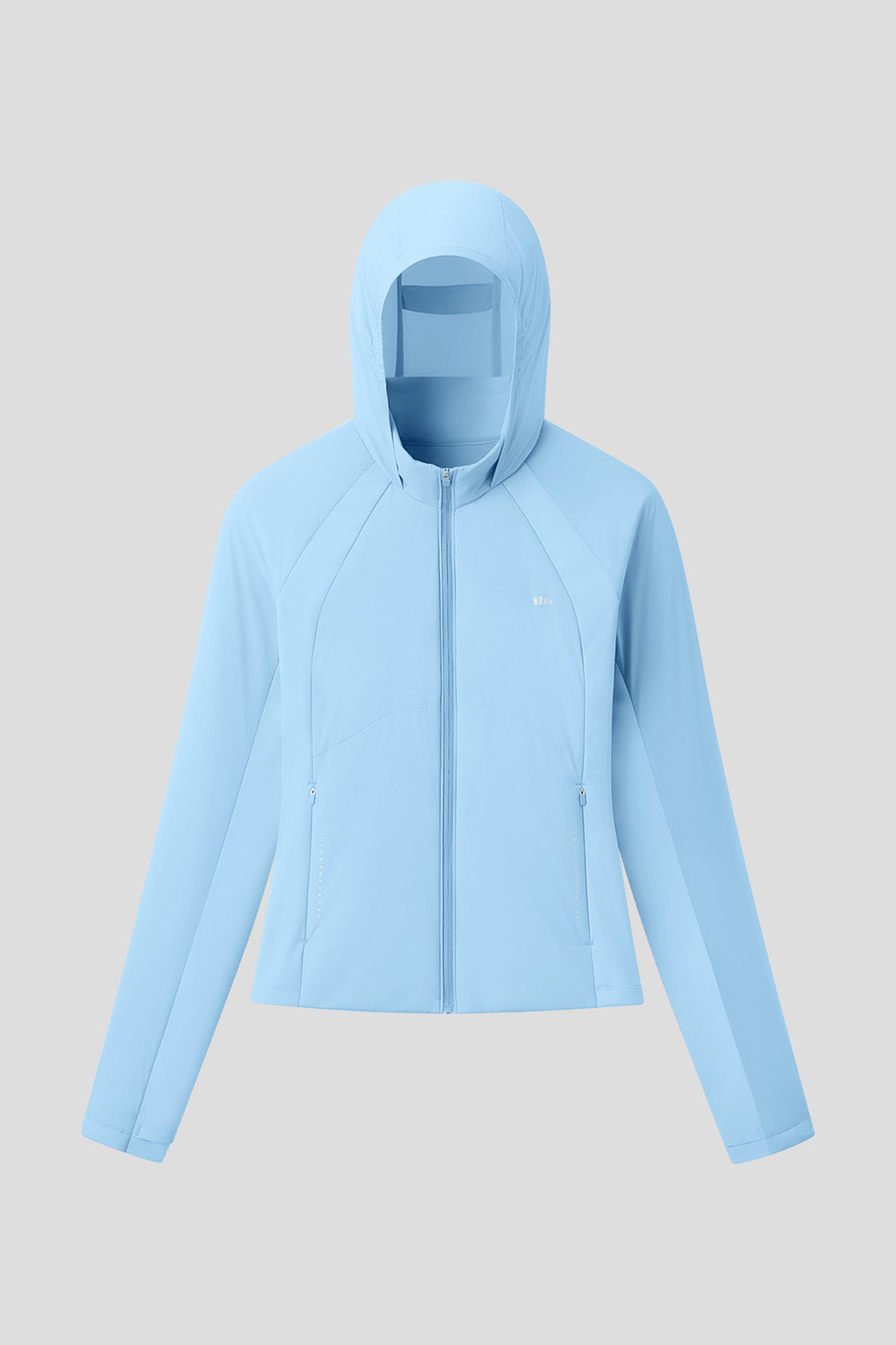 beneunder hoodmotion womens medium warmth hooded stretch fleece jacket #color_light blue