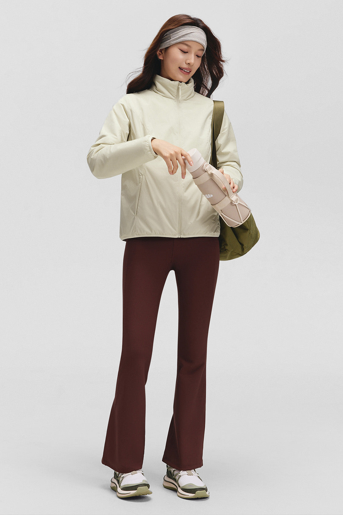 beneunder peakstand womens medium warmth stand collar fleece jacket #color_light brown