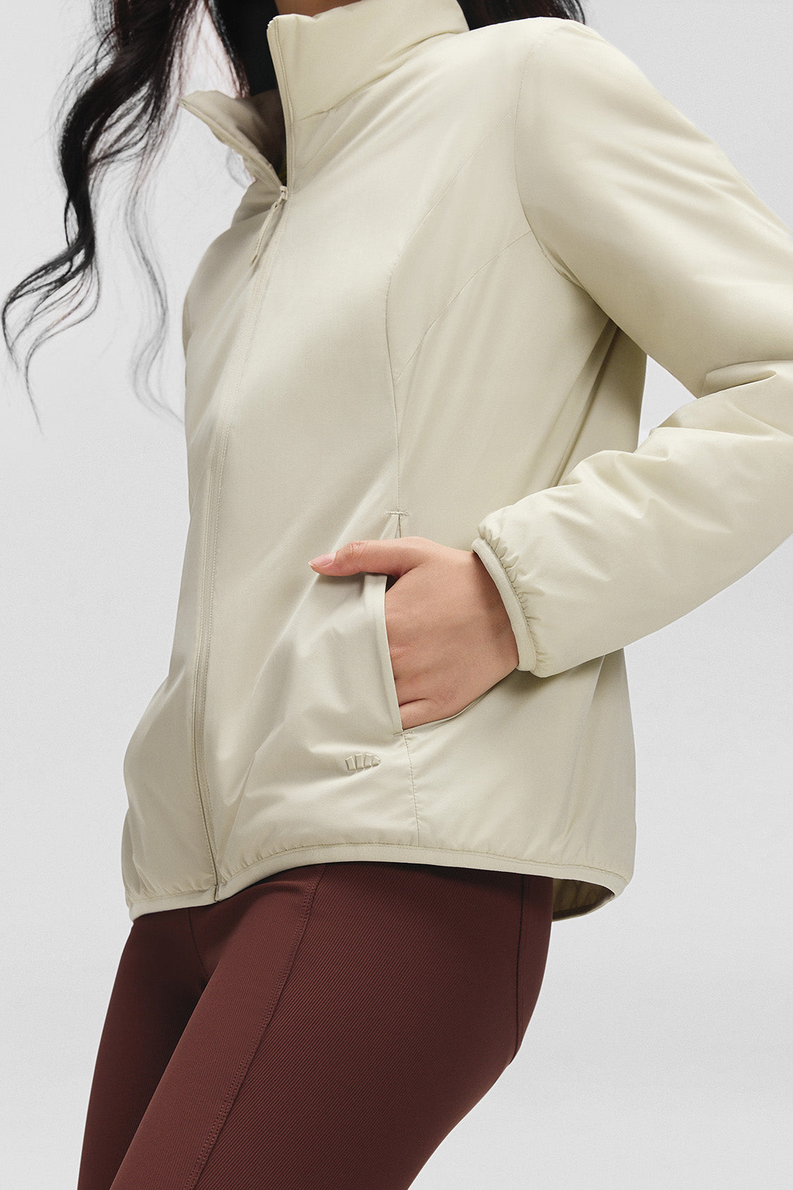 beneunder peakstand womens medium warmth stand collar fleece jacket #color_light brown