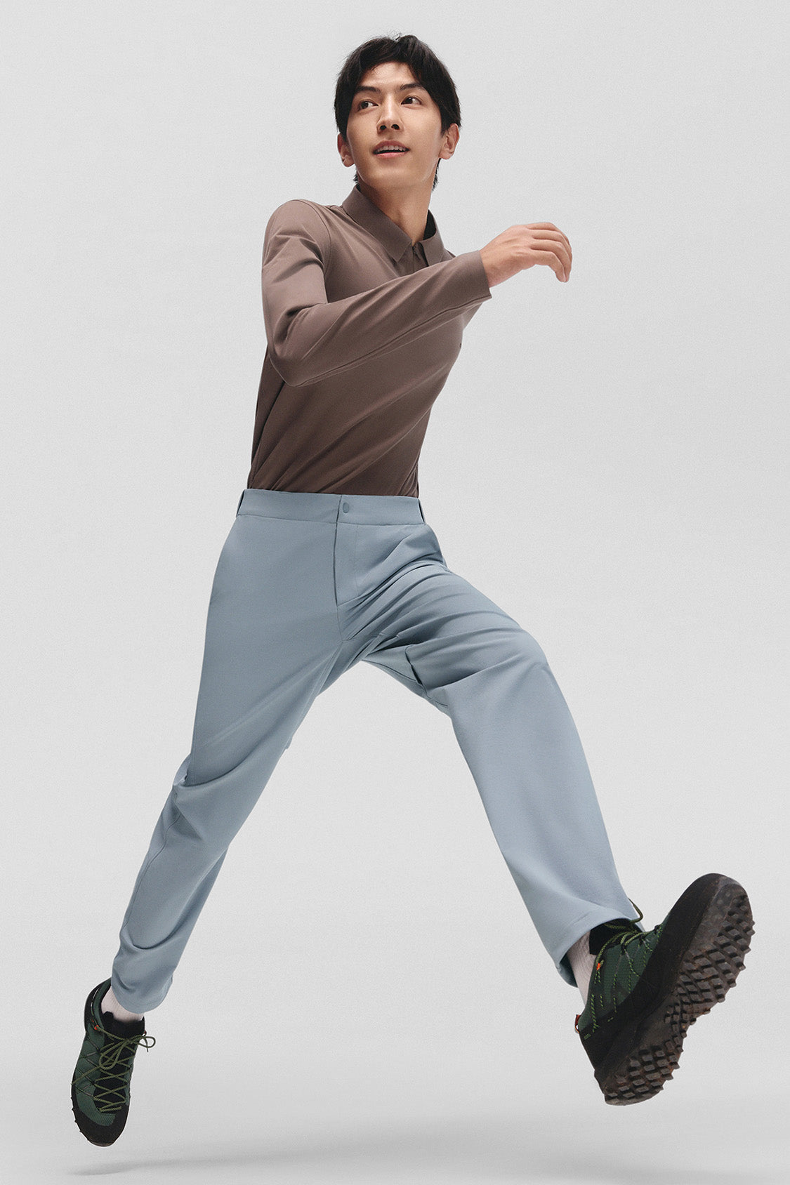 beneunder summitshell mens softshell straight leg pants #color_light gray